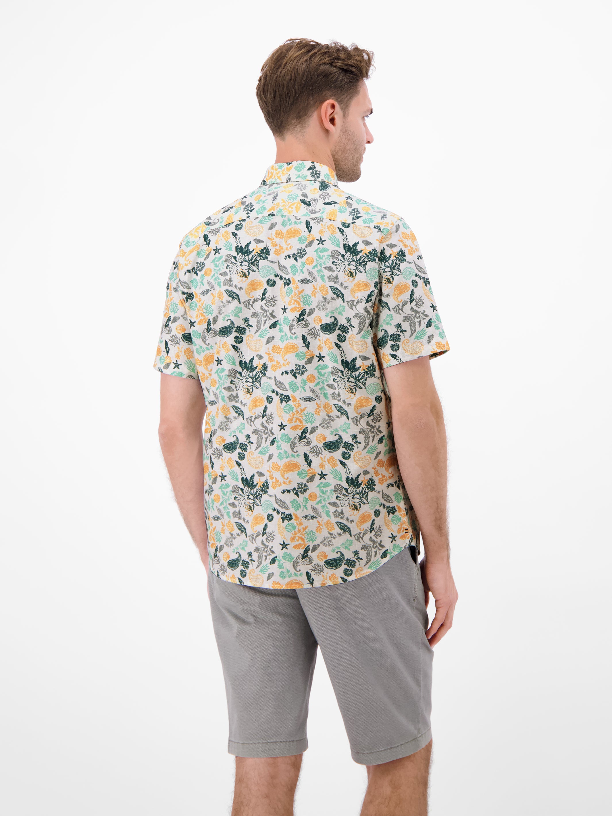 Kurzarmhemd mit sportivem Button-down-Kragen - Kurzarmhemd