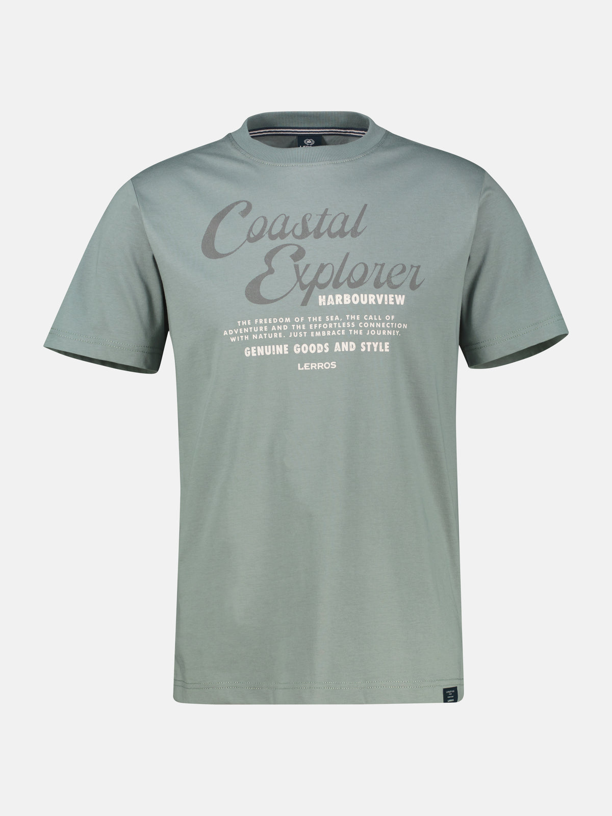 T-Shirt aus 100 % Baumwolle mit Brustprint - T-Shirt Rundhals