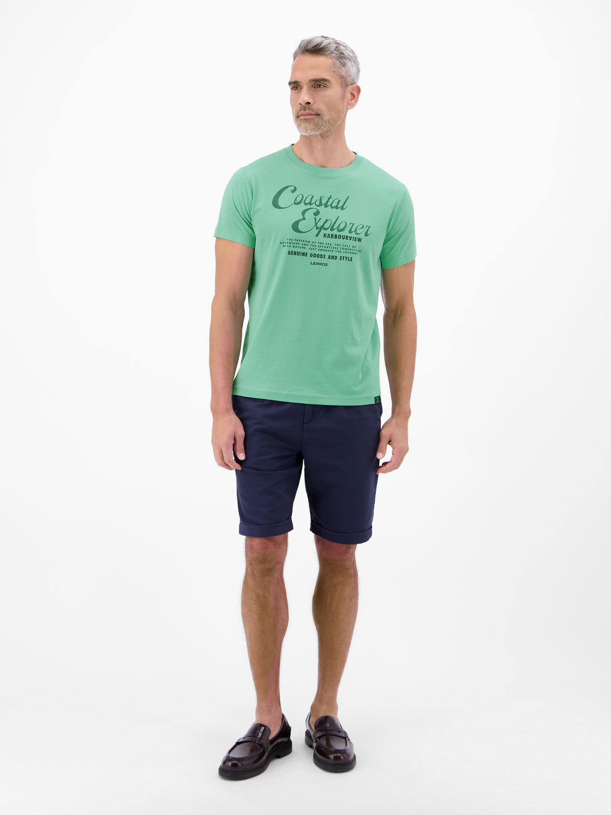 T-Shirt aus 100 % Baumwolle mit Brustprint - T-Shirt Rundhals