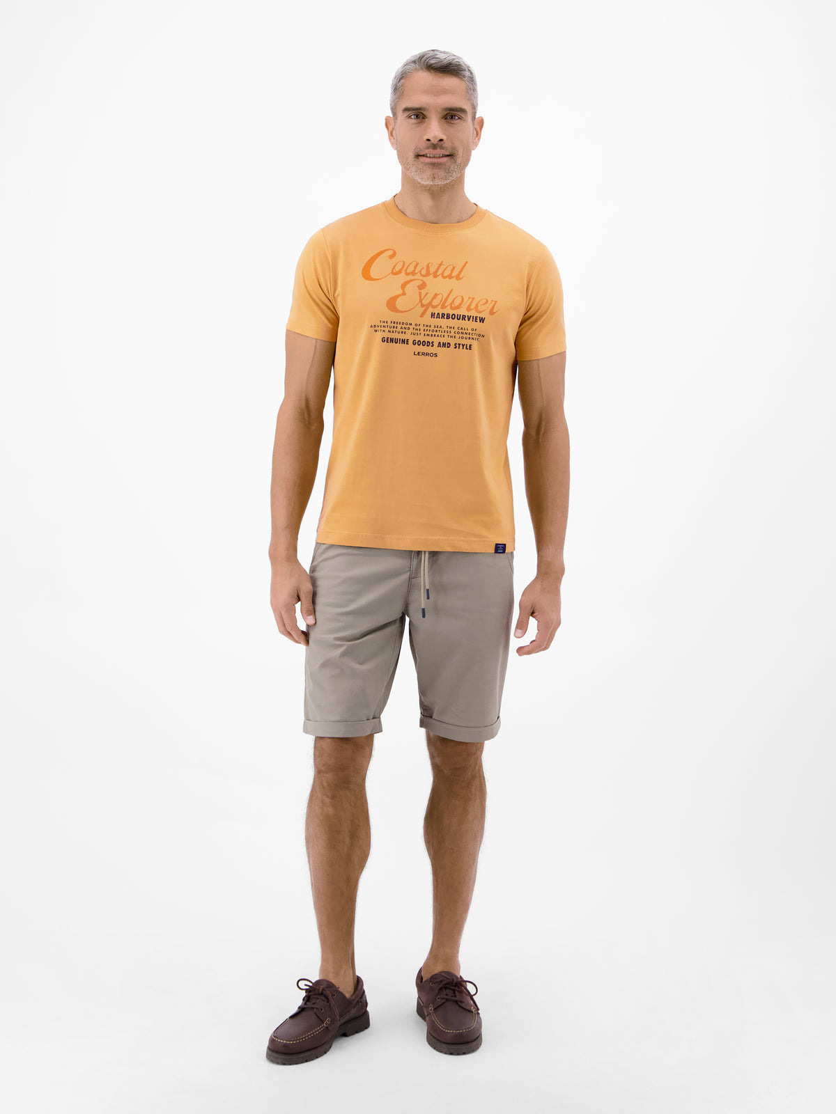 T-Shirt aus 100 % Baumwolle mit Brustprint - T-Shirt Rundhals