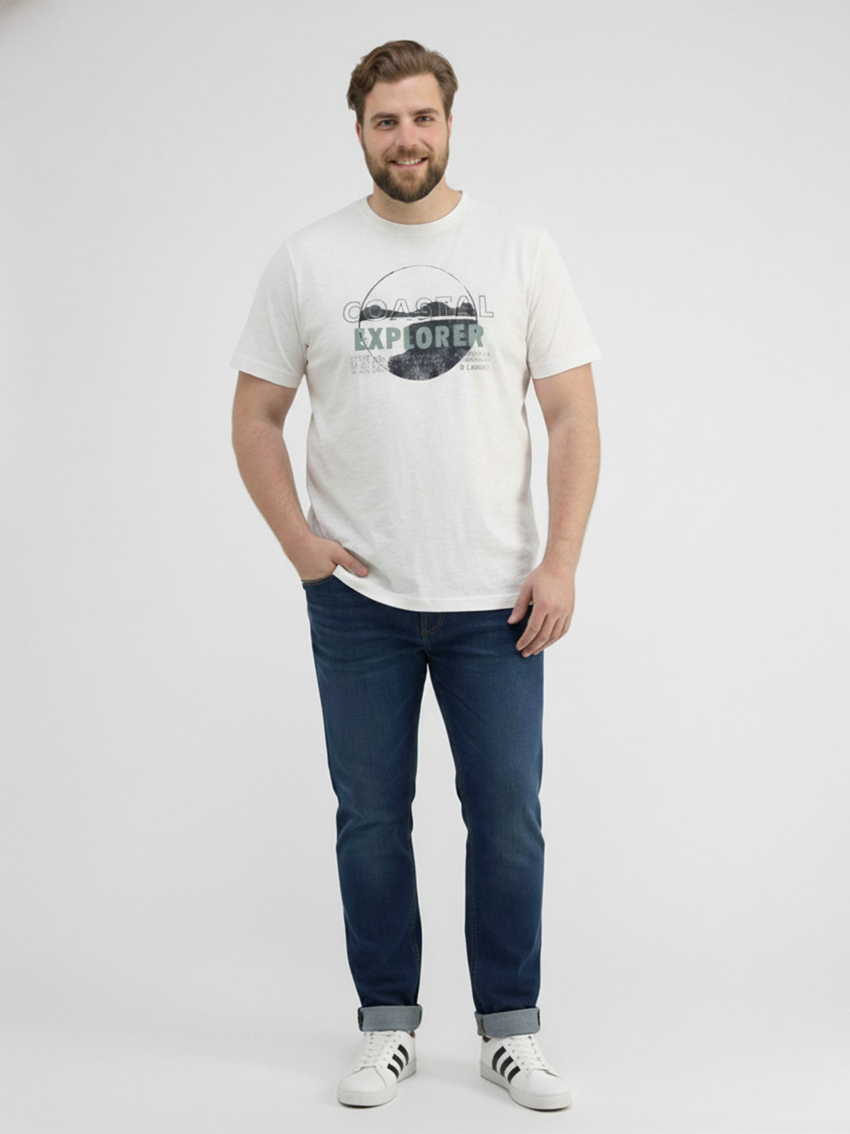 T-Shirt mit mit O-Neck in großen Größen - T-Shirt Rundhals