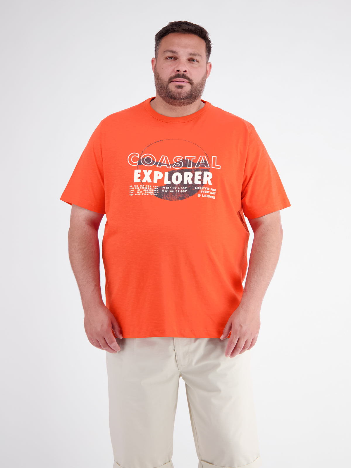 T-shirt with O-neck in plus sizes