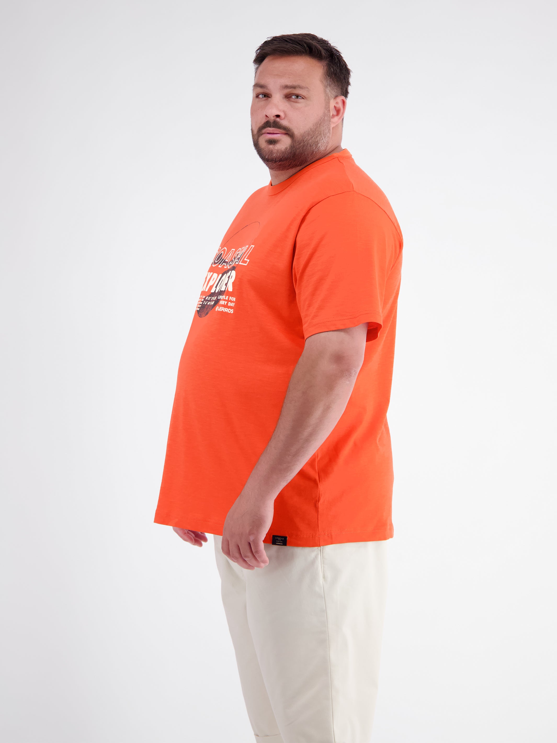 T-shirt with O-neck in plus sizes