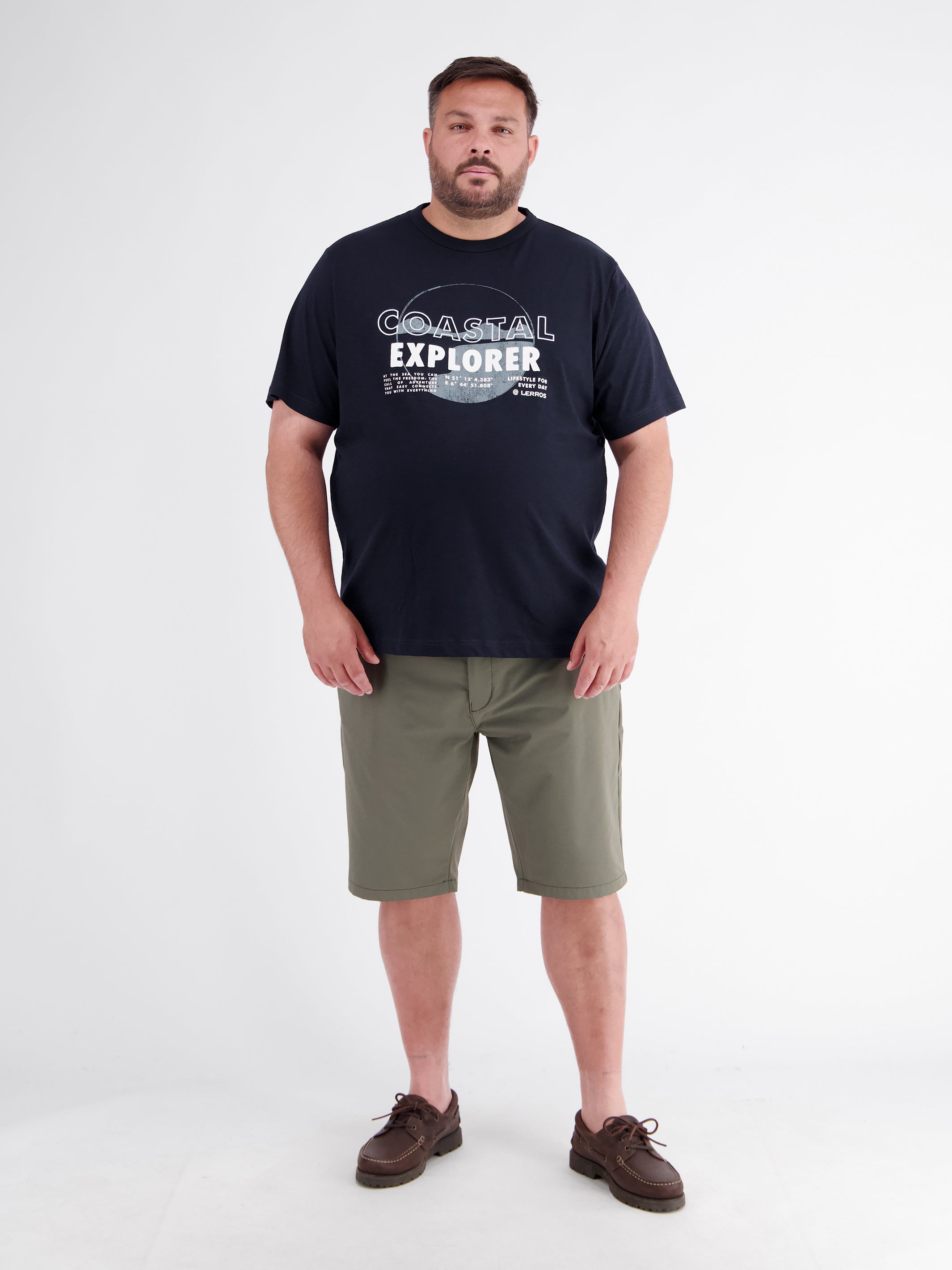 T-shirt with O-neck in plus sizes
