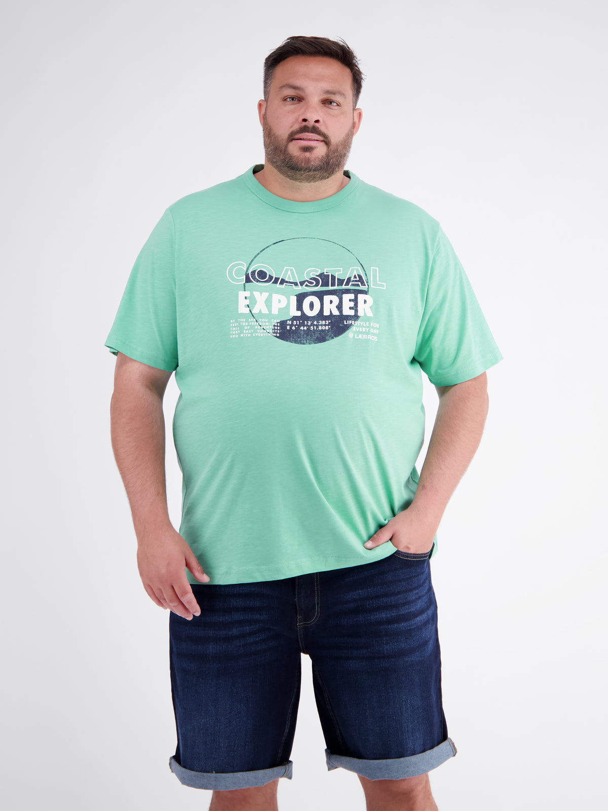 T-shirt with O-neck in plus sizes