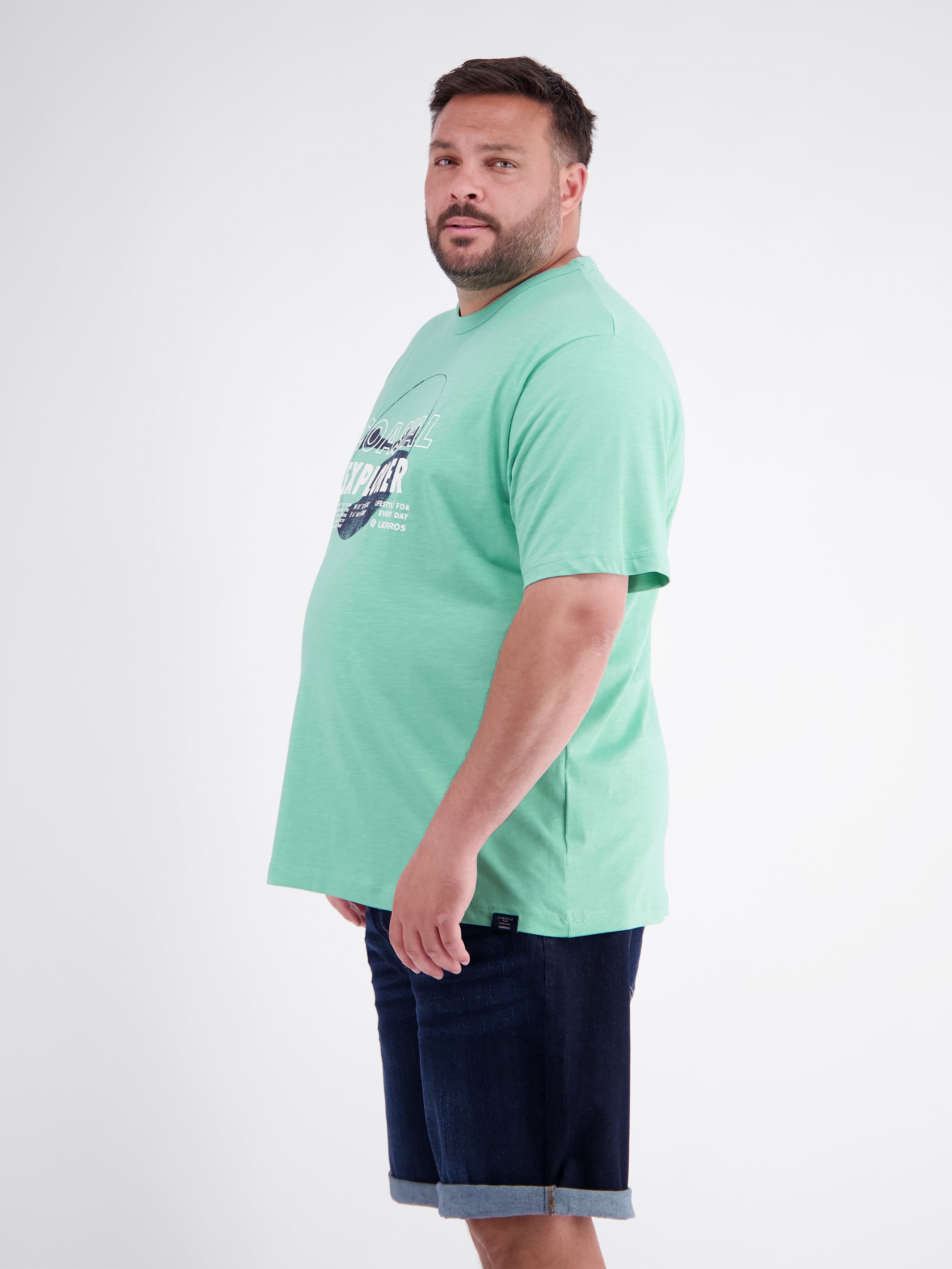 T-shirt with O-neck in plus sizes