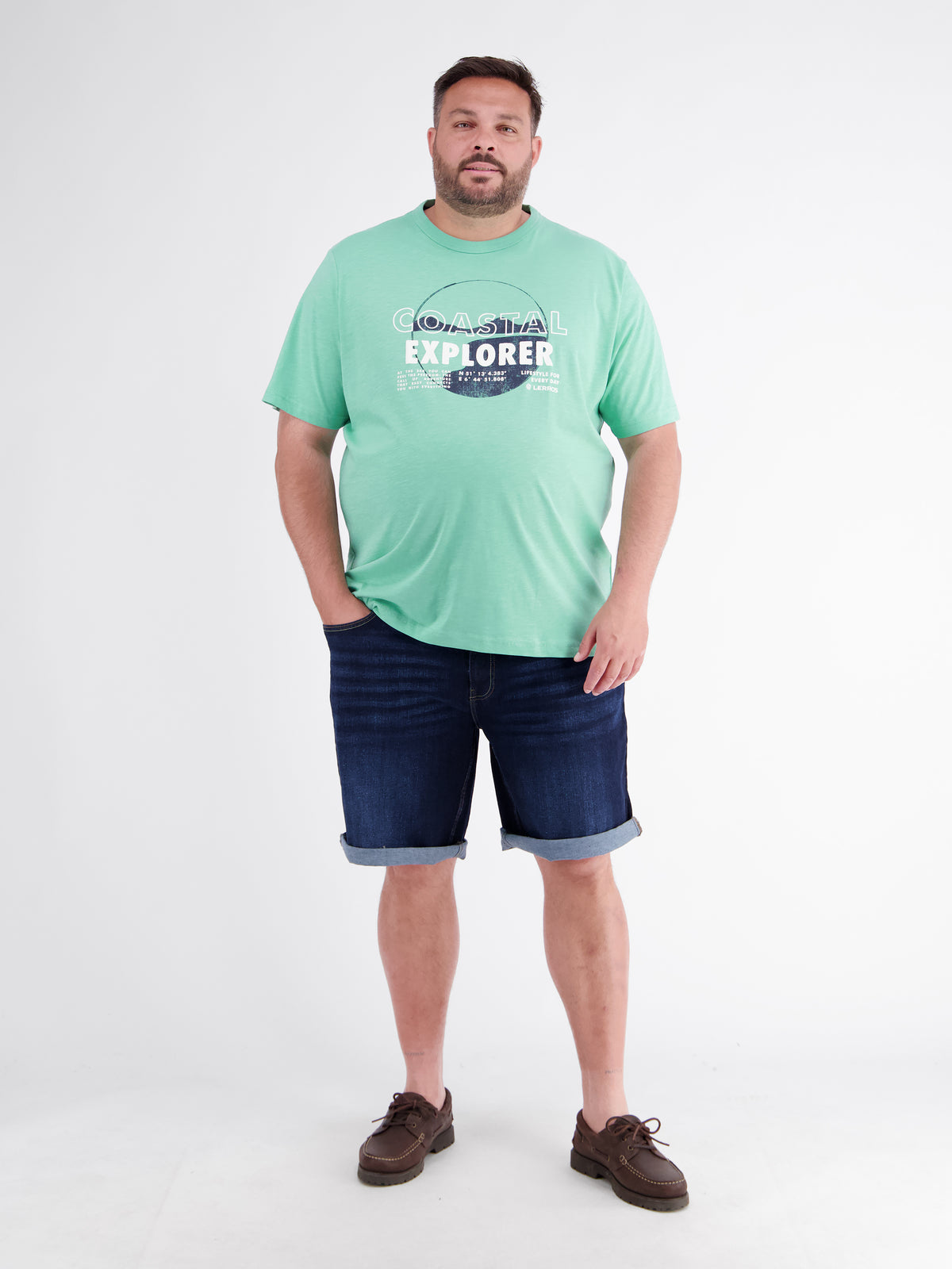 T-shirt with O-neck in plus sizes