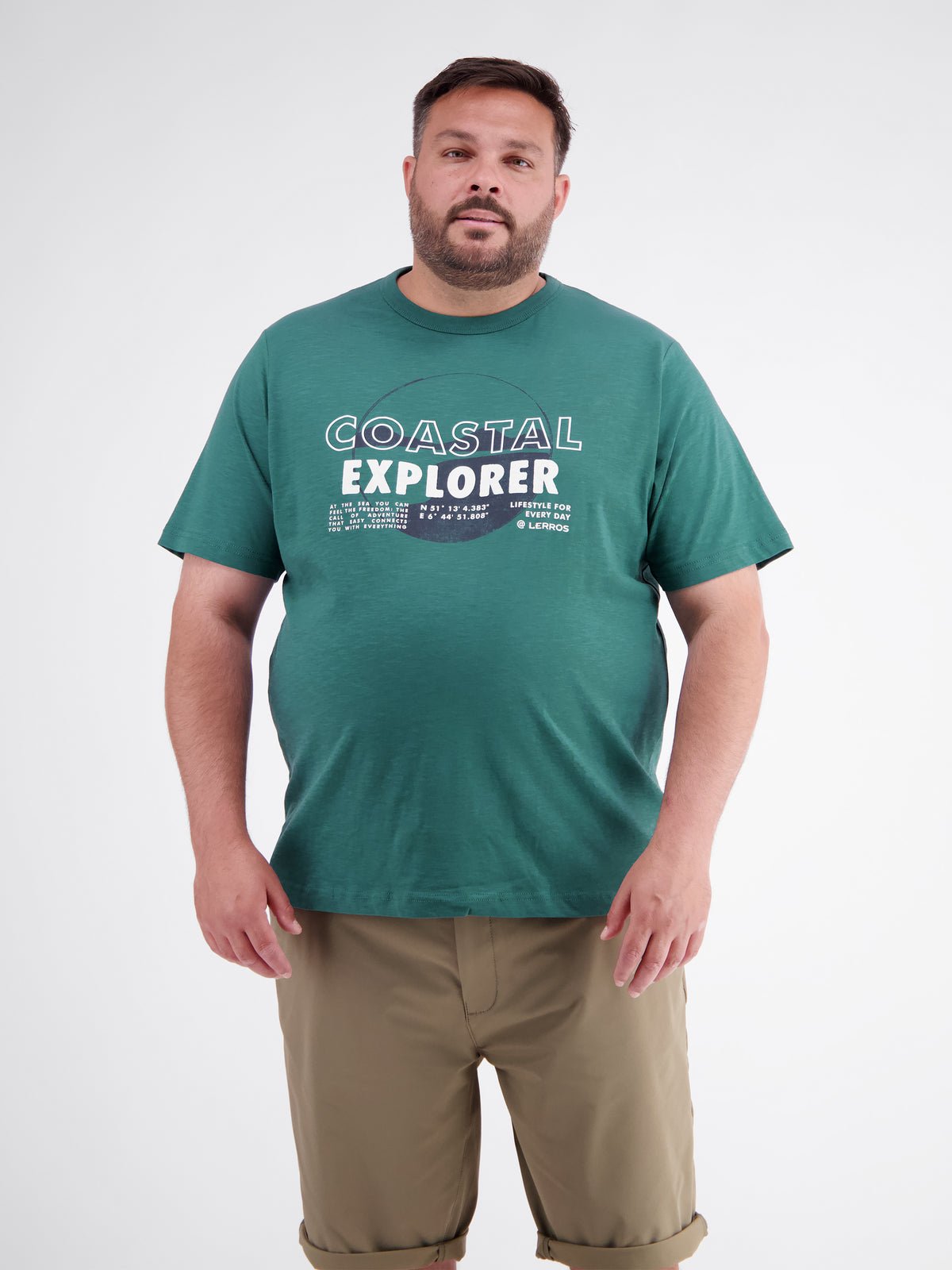 T-shirt with O-neck in plus sizes