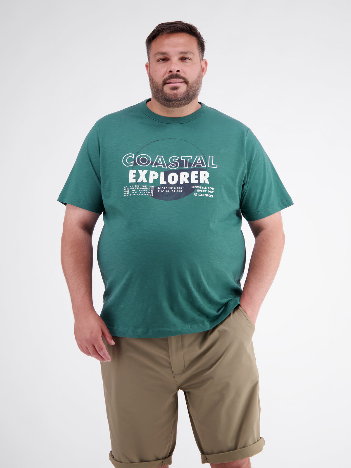 T-shirt with O-neck in plus sizes