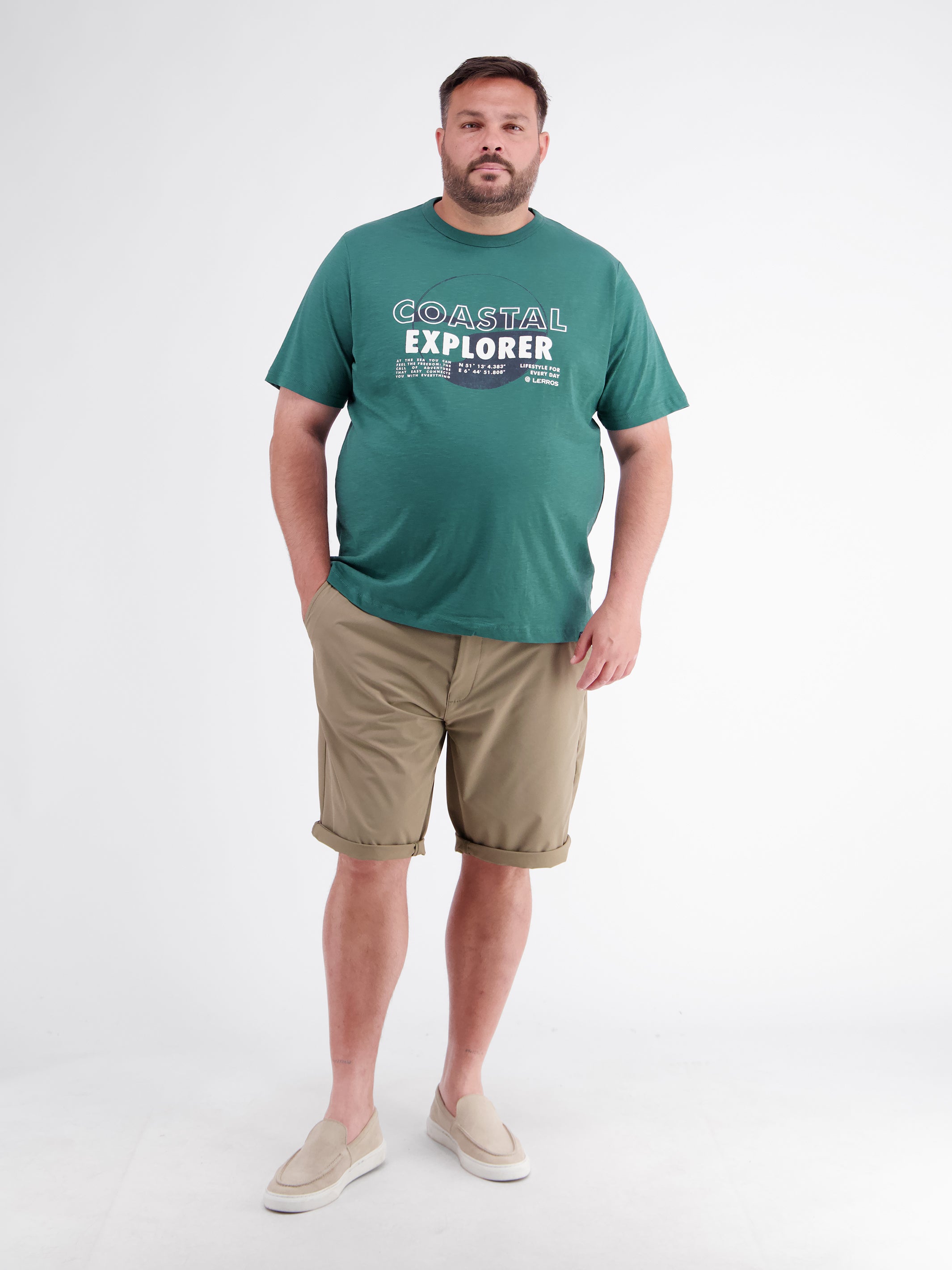 T-shirt with O-neck in plus sizes
