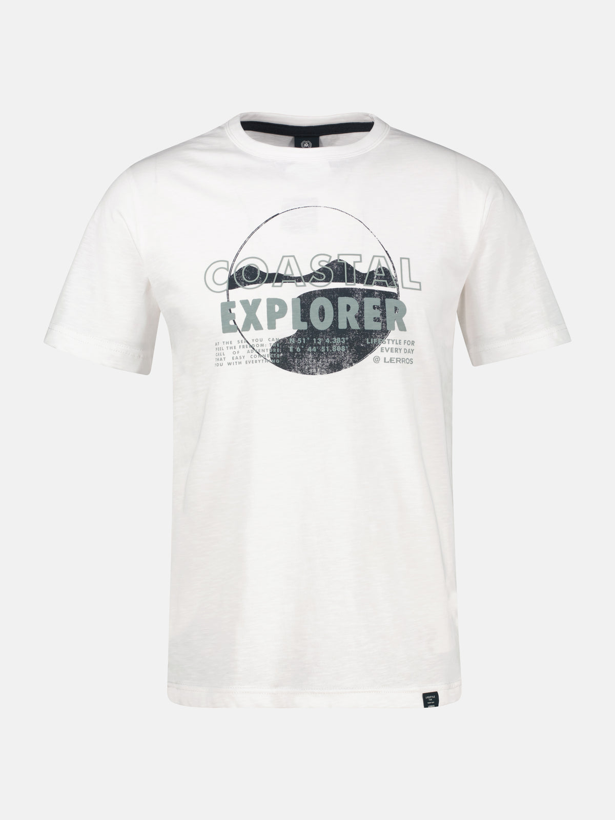 T-Shirt mit Brustprint und Rundhalsausschnitt - T-Shirt Rundhals