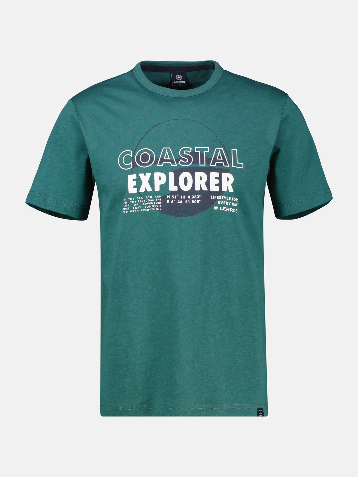 T-Shirt mit Brustprint und Rundhalsausschnitt - T-Shirt Rundhals