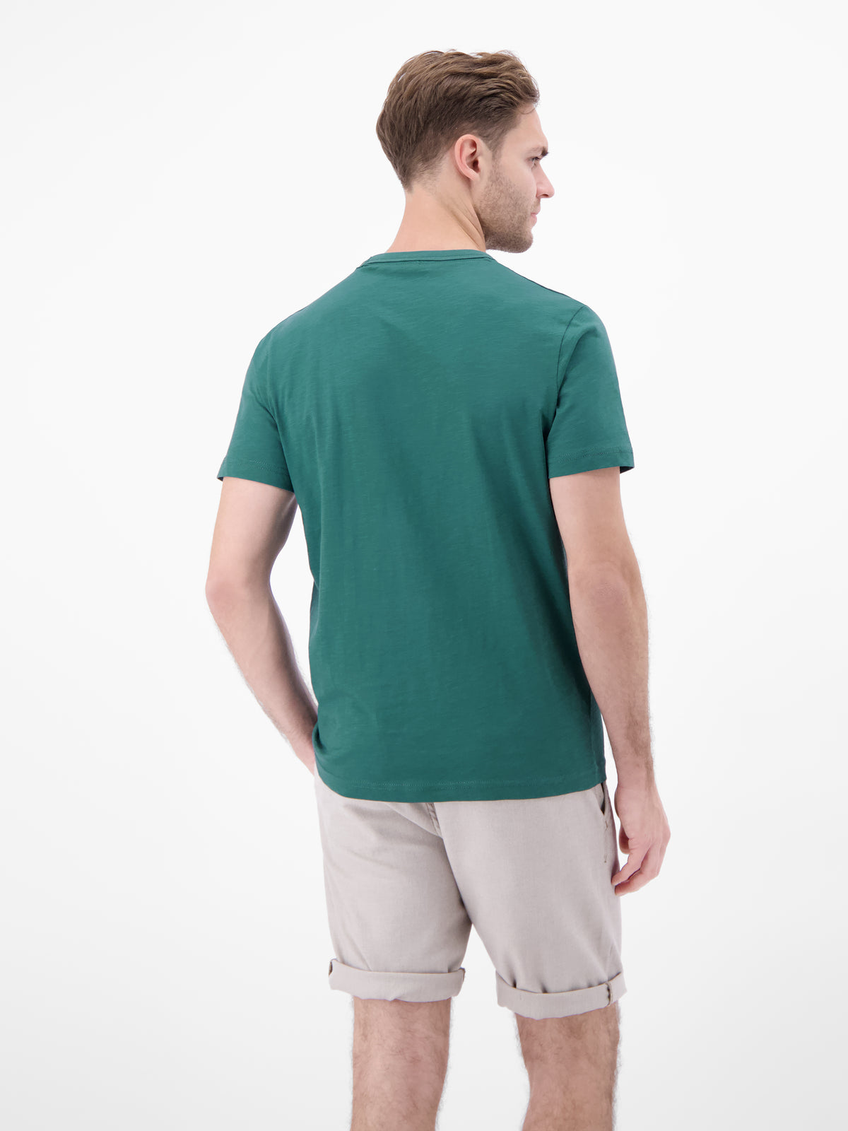 T-Shirt mit Brustprint und Rundhalsausschnitt - T-Shirt Rundhals