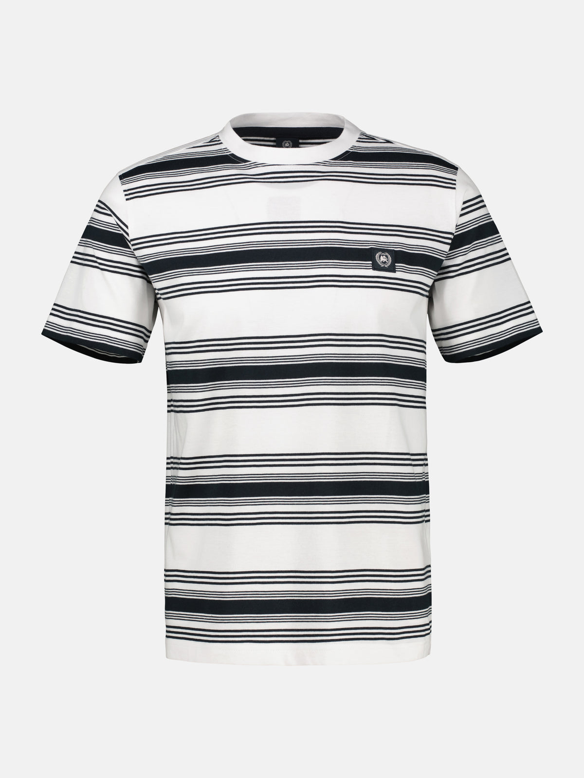 T-Shirt im Streifenlook mit O-Neck - T-Shirt Rundhals