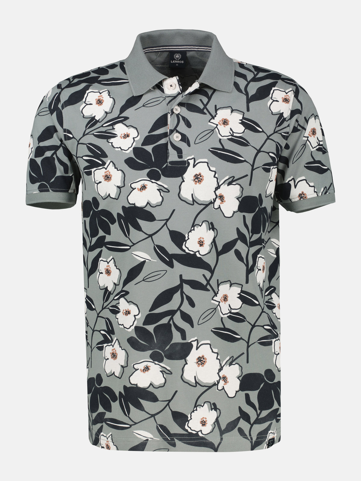 Poloshirt mit floralem Print aus 100% Baumwolle - Polo Shirt Kurzarm