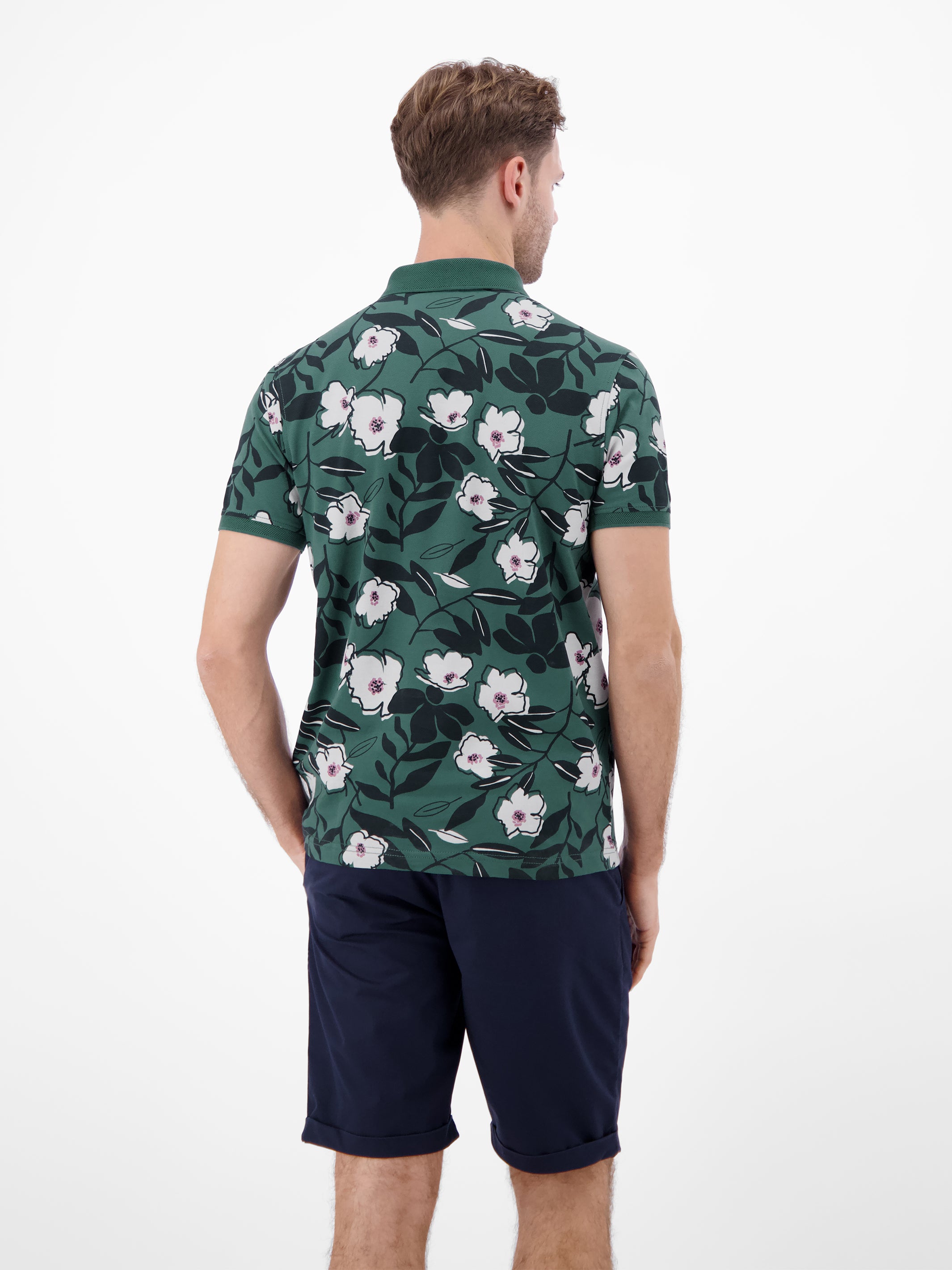 Poloshirt mit floralem Print aus 100% Baumwolle - Polo Shirt Kurzarm