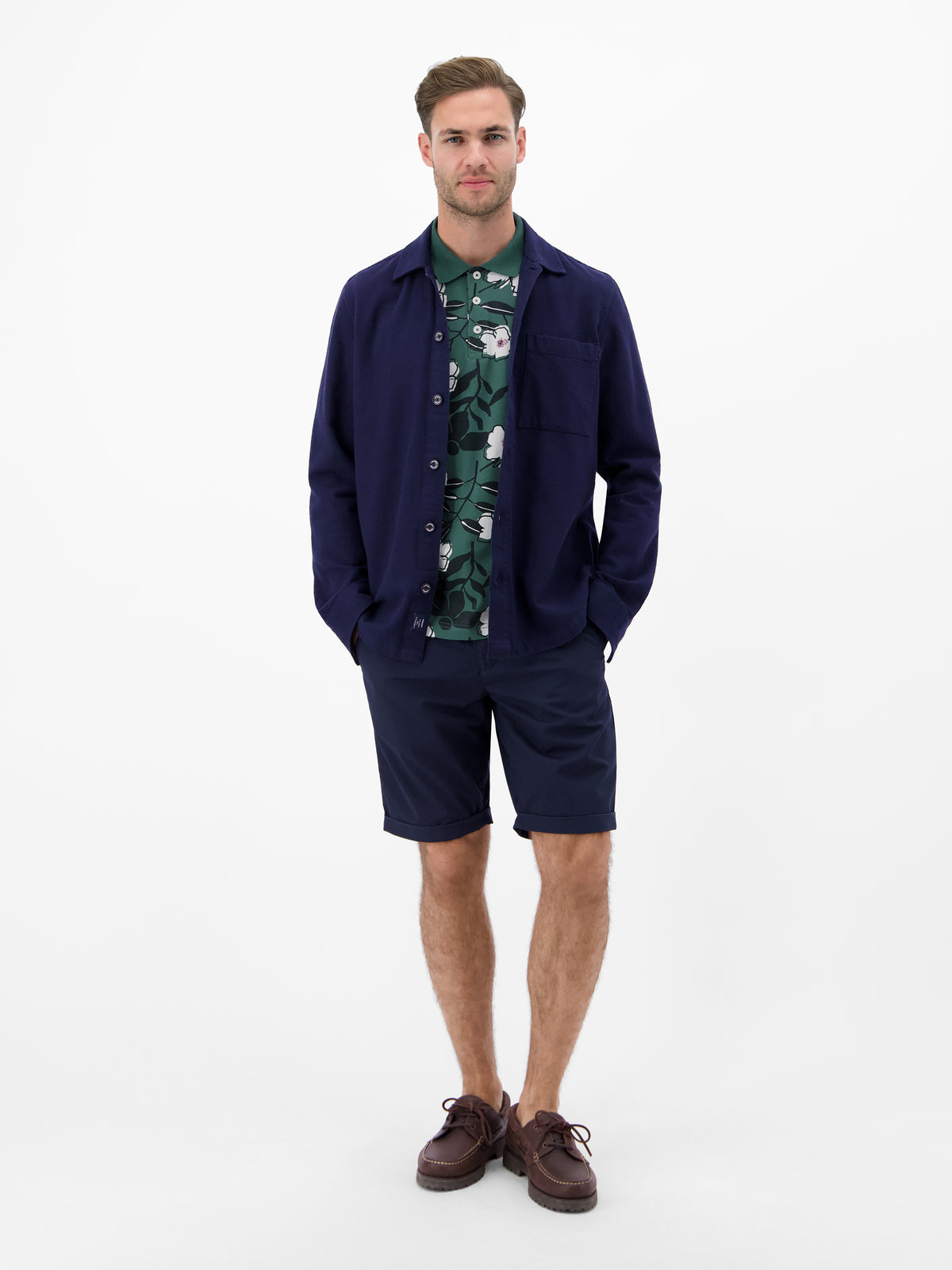 Poloshirt mit floralem Print aus 100% Baumwolle - Polo Shirt Kurzarm