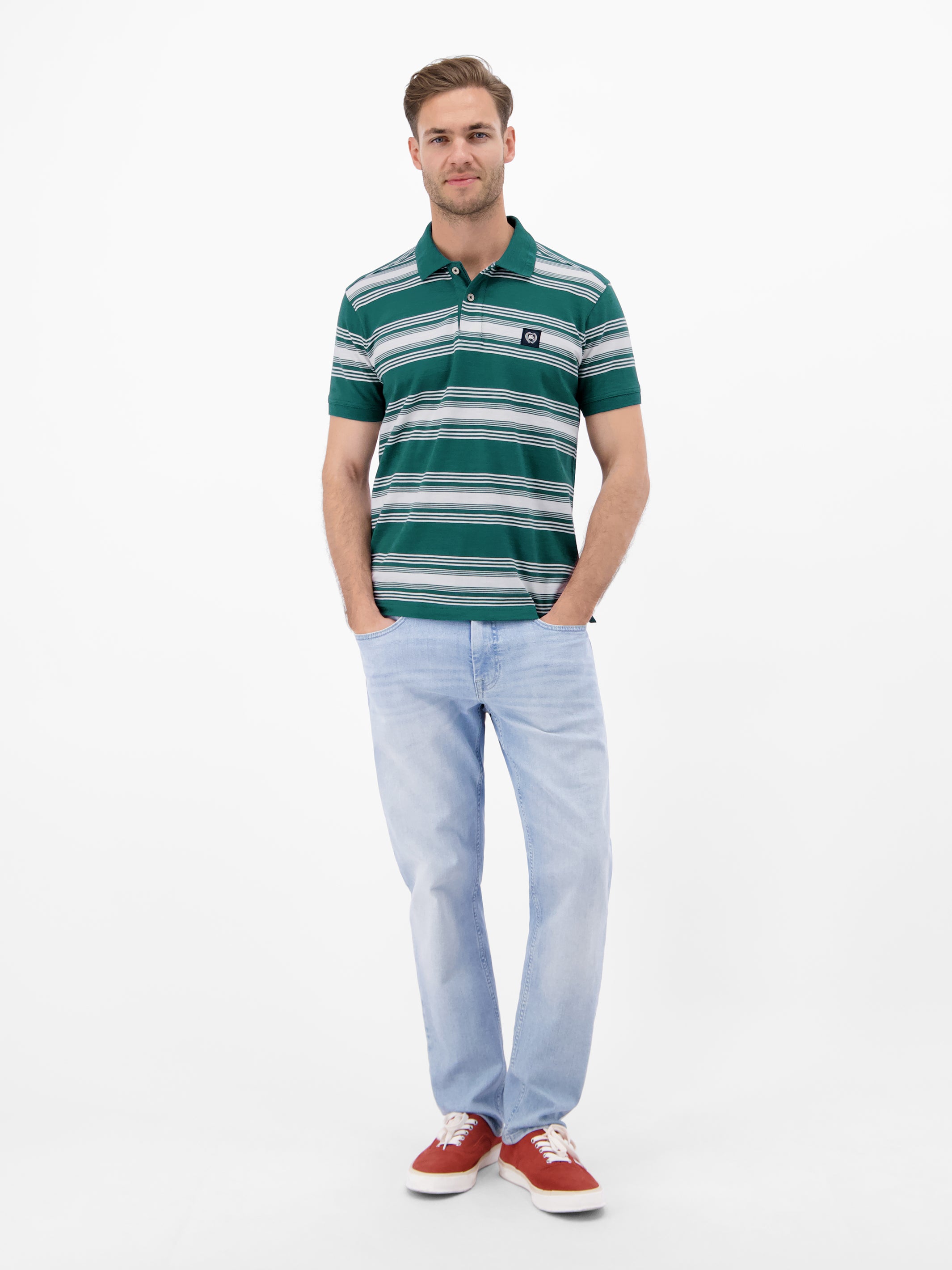 Gestreiftes Poloshirt aus 100% Baumwolle - Polo Shirt Kurzarm