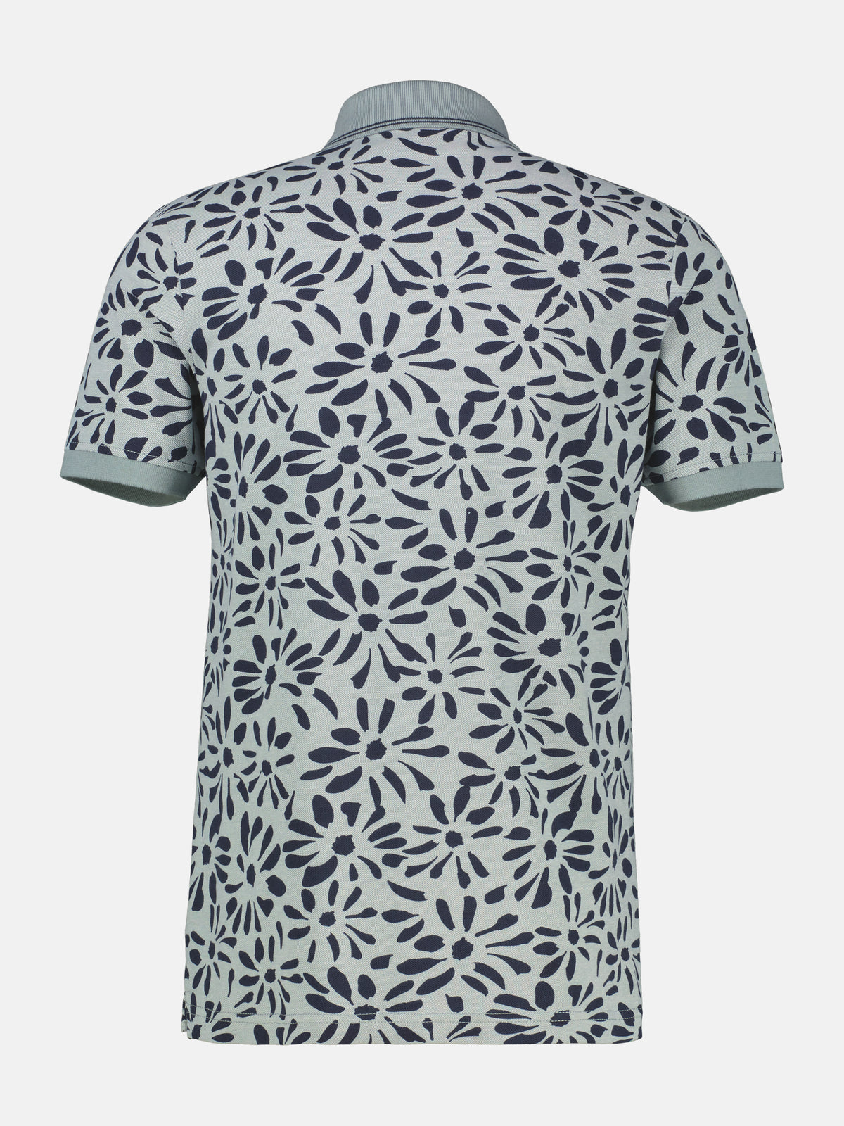 Poloshirt mit floralem All-over-Print, 2-Tone-Optik - Polo Shirt Kurzarm