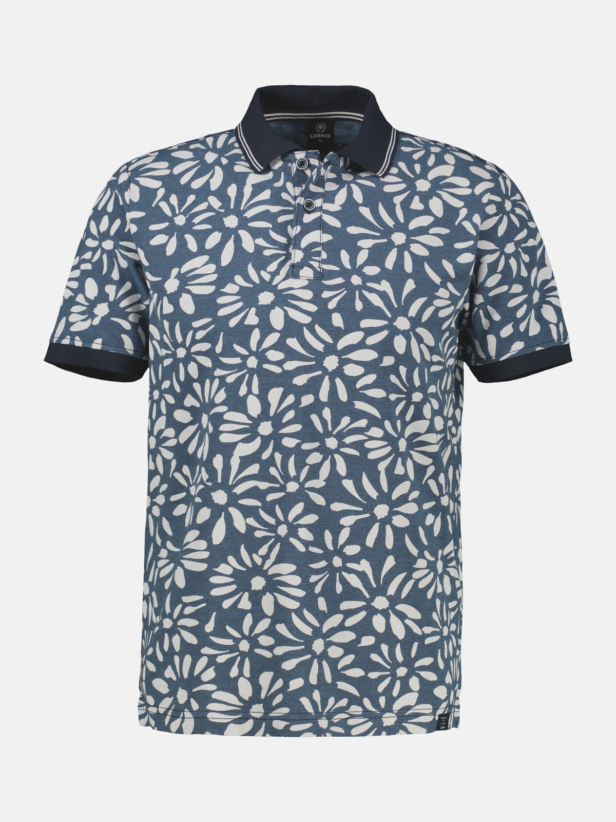 Poloshirt mit floralem All-over-Print, 2-Tone-Optik - Polo Shirt Kurzarm