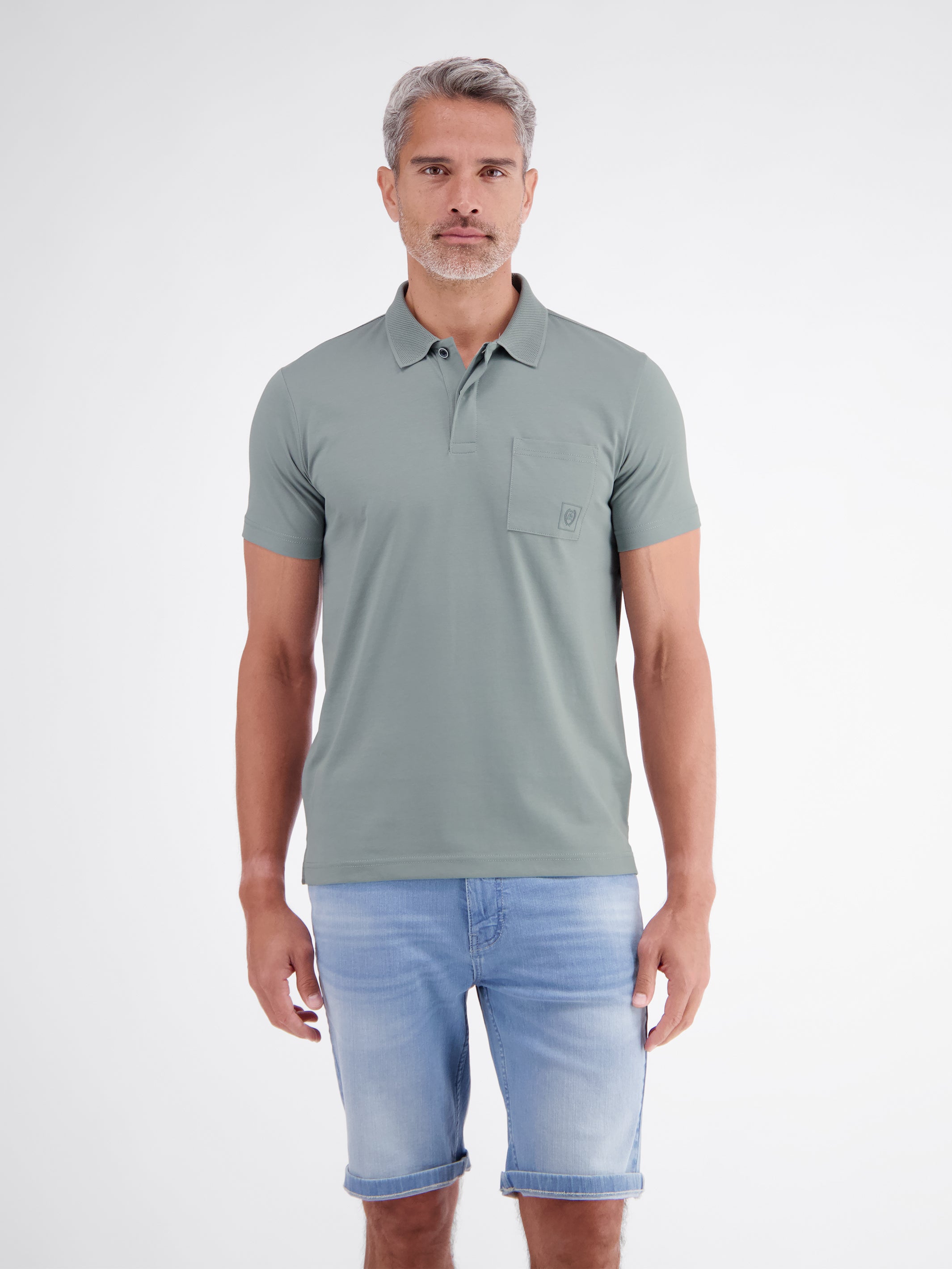 Cool & Dry polo shirt, solid color with flat knit collar