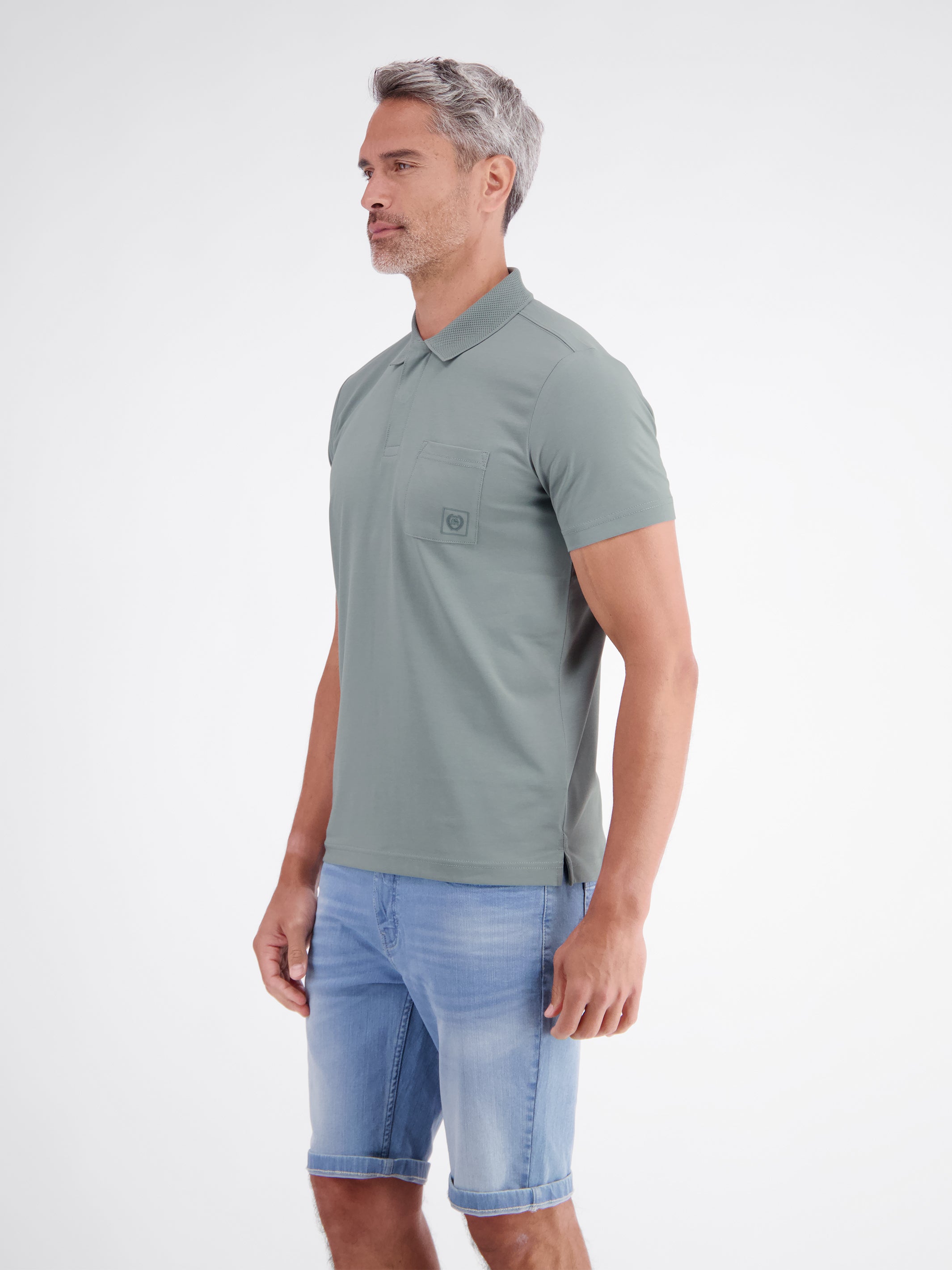 Cool & Dry polo shirt, solid color with flat knit collar