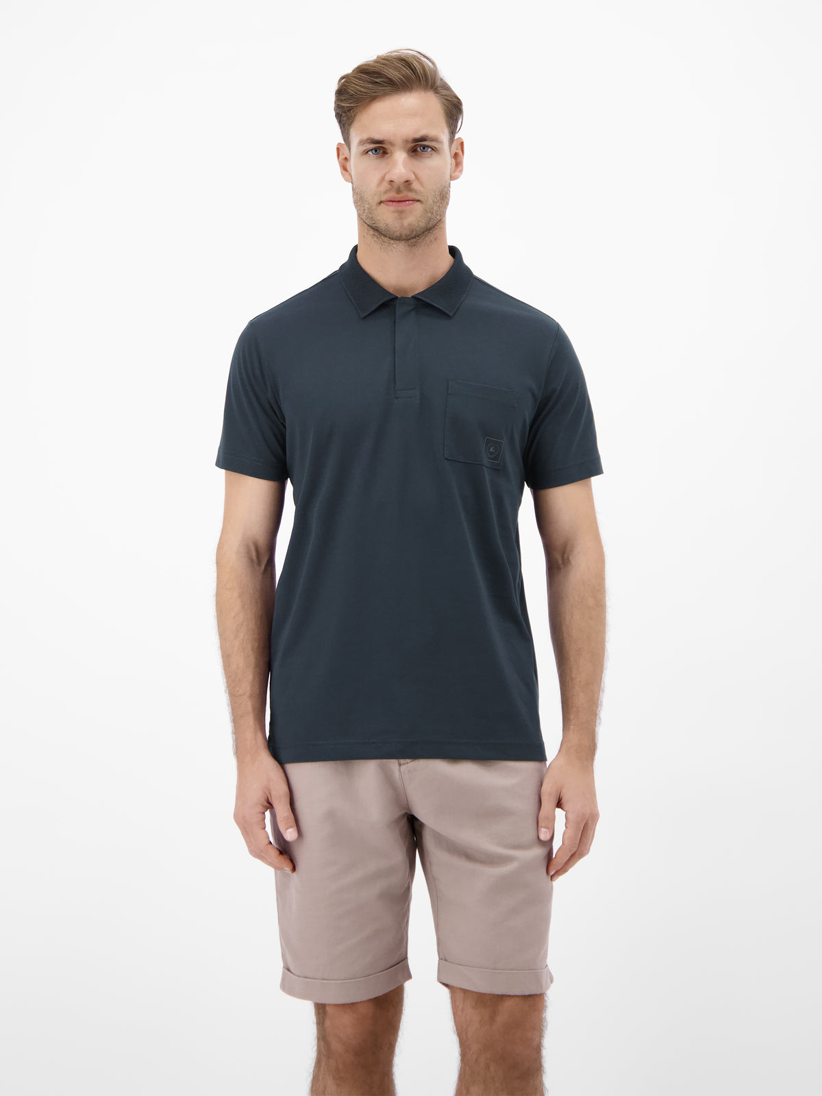 Cool & Dry Poloshirt, unifarben mit Flachstrickkragen - Polo Shirt Kurzarm