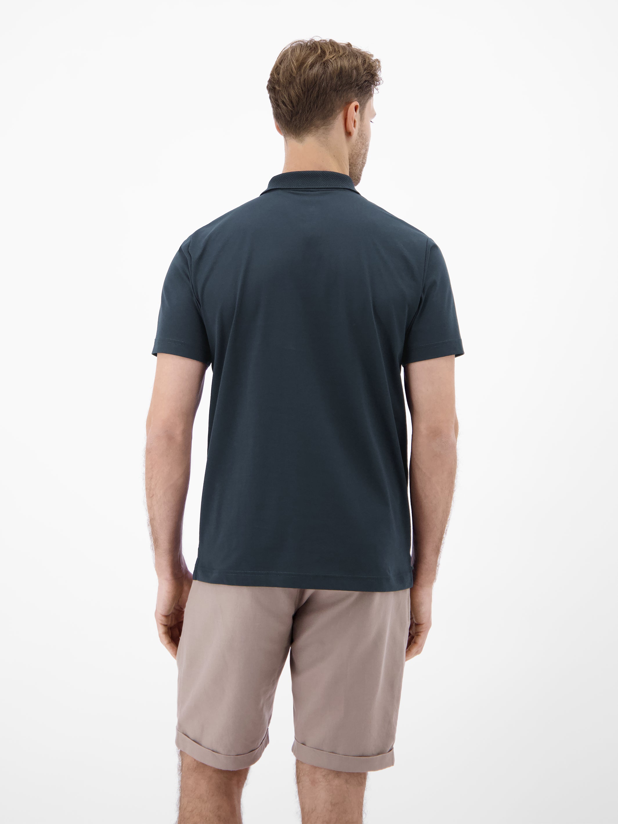 Cool & Dry Poloshirt, unifarben mit Flachstrickkragen - Polo Shirt Kurzarm