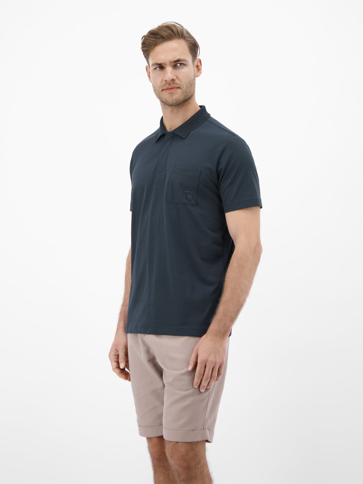 Cool & Dry Poloshirt, unifarben mit Flachstrickkragen - Polo Shirt Kurzarm