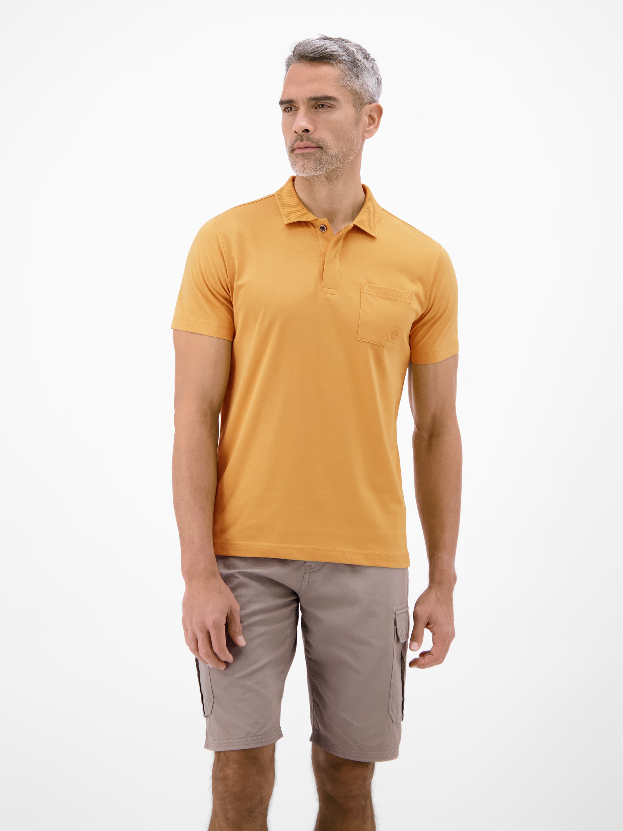 Cool & Dry Poloshirt, unifarben mit Flachstrickkragen - Polo Shirt Kurzarm