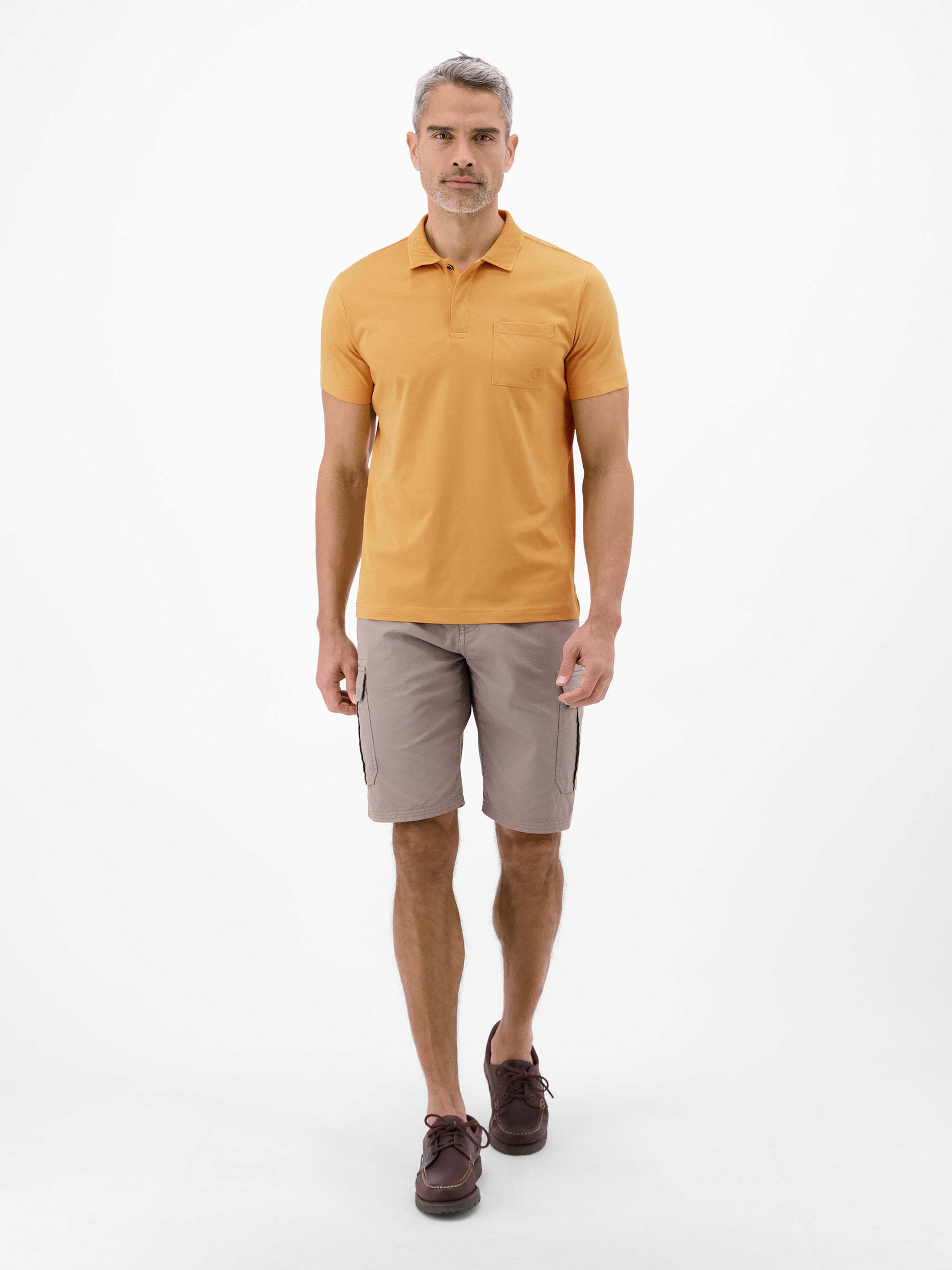 Cool & Dry Poloshirt, unifarben mit Flachstrickkragen - Polo Shirt Kurzarm