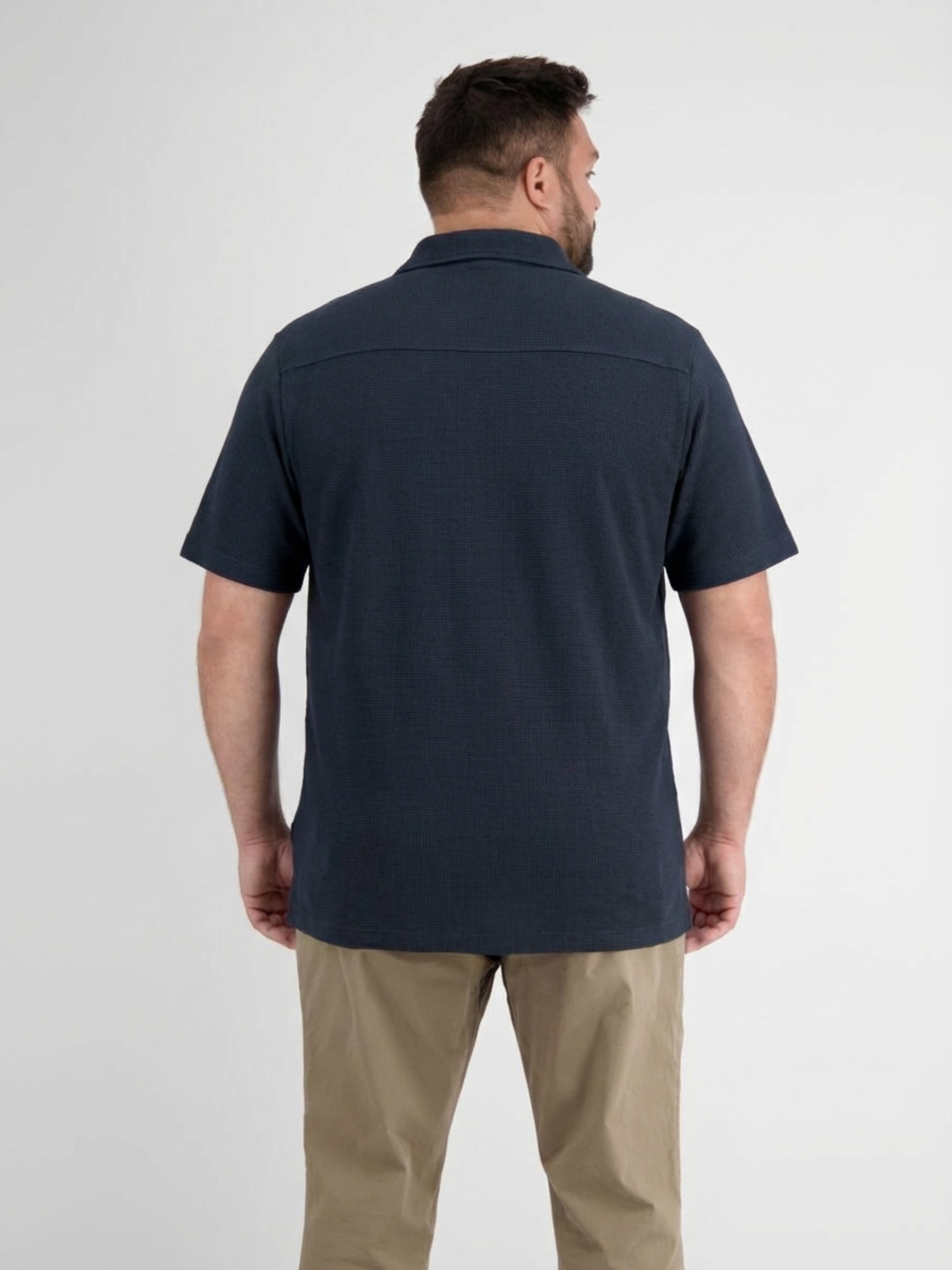 Poloshirt mit durchgehender Knopfleiste, große Größen - Polo Shirt Kurzarm