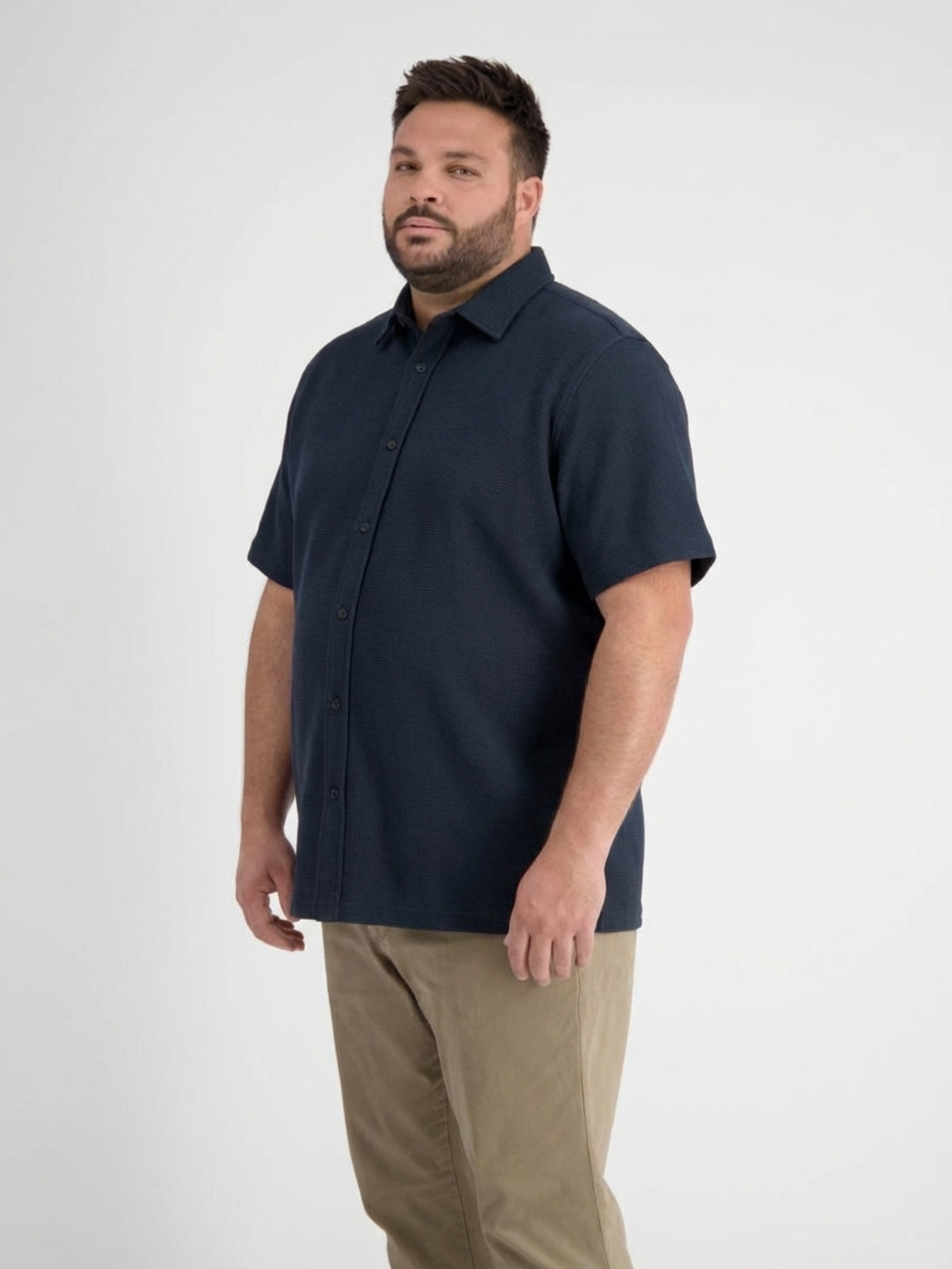 Poloshirt mit durchgehender Knopfleiste, große Größen - Polo Shirt Kurzarm