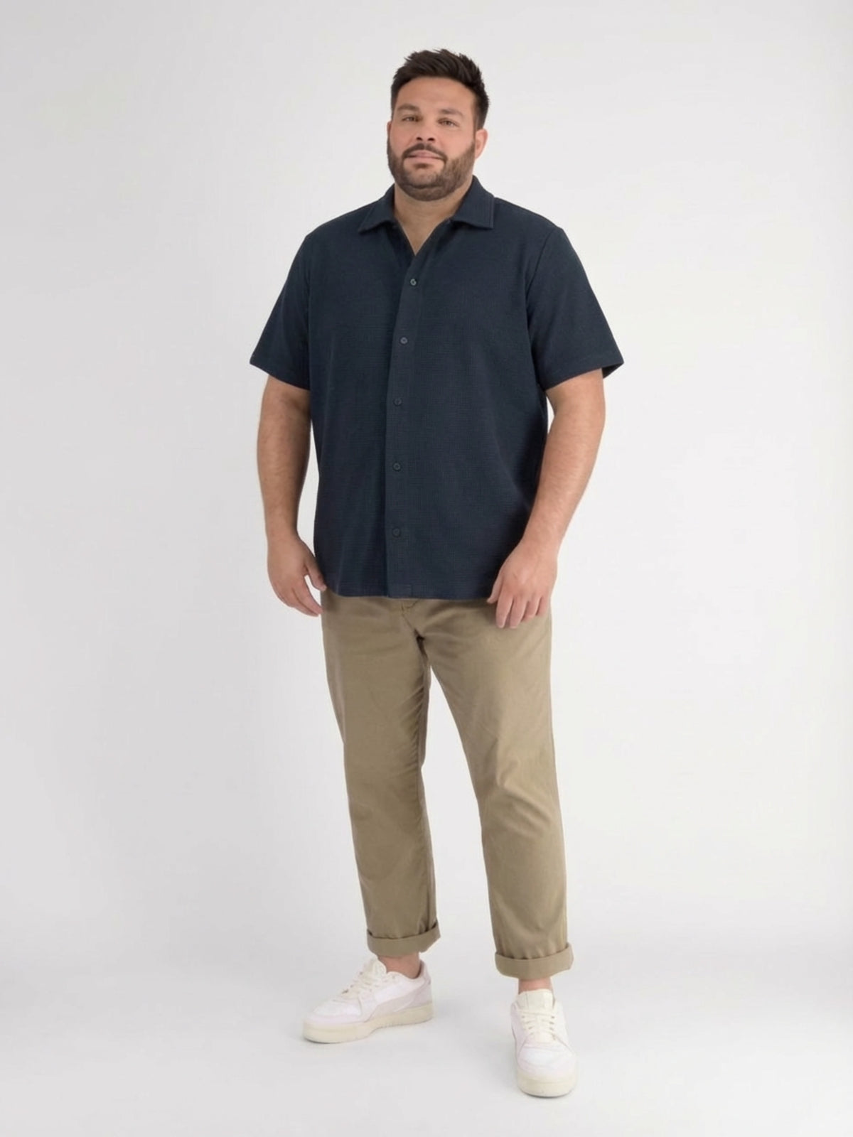 Poloshirt mit durchgehender Knopfleiste, große Größen - Polo Shirt Kurzarm