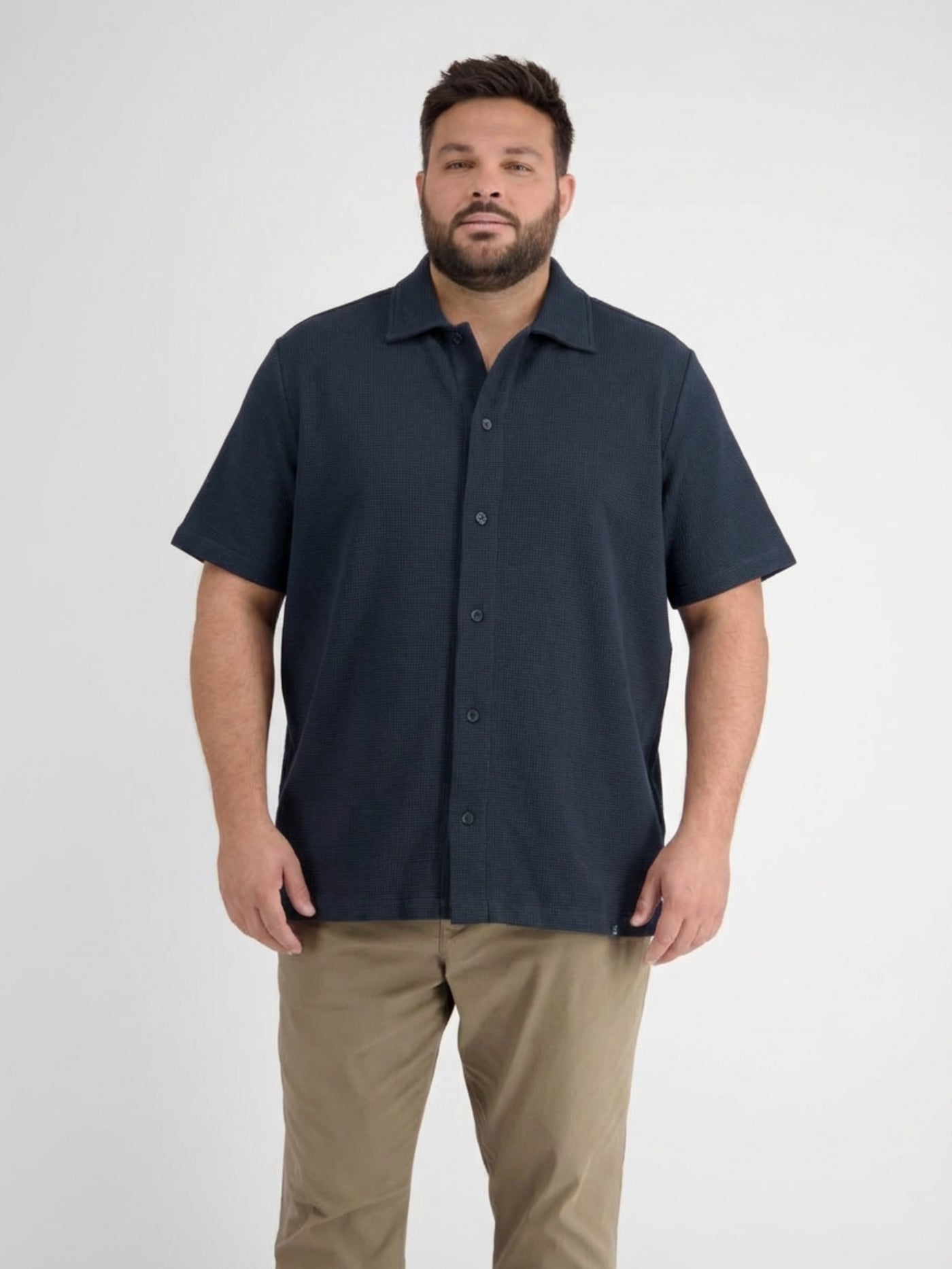 Poloshirt mit durchgehender Knopfleiste, große Größen - Polo Shirt Kurzarm