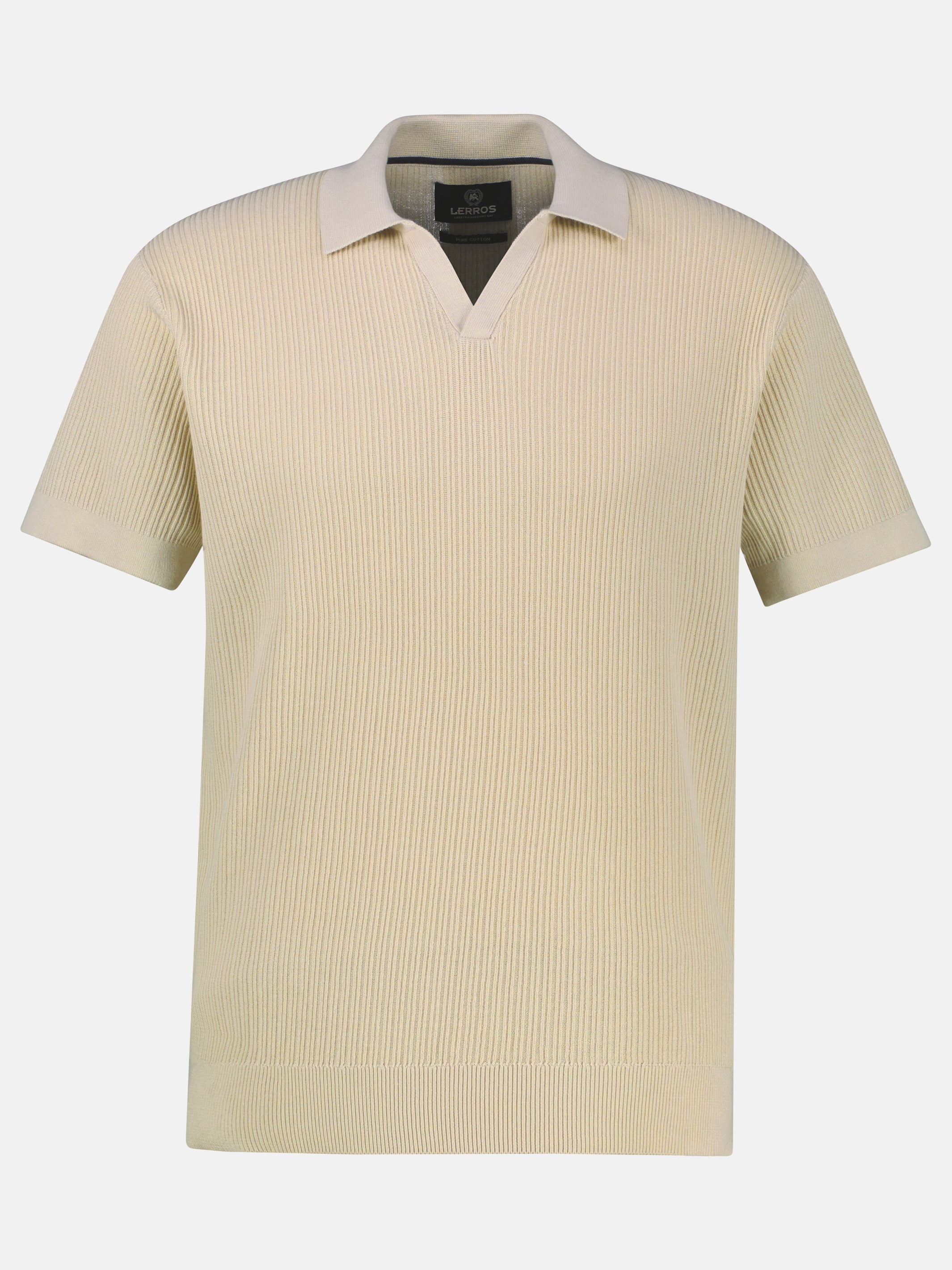 Polo aus nachhaltiger Baumwolle, Strickoptik - Polo Shirt Kurzarm