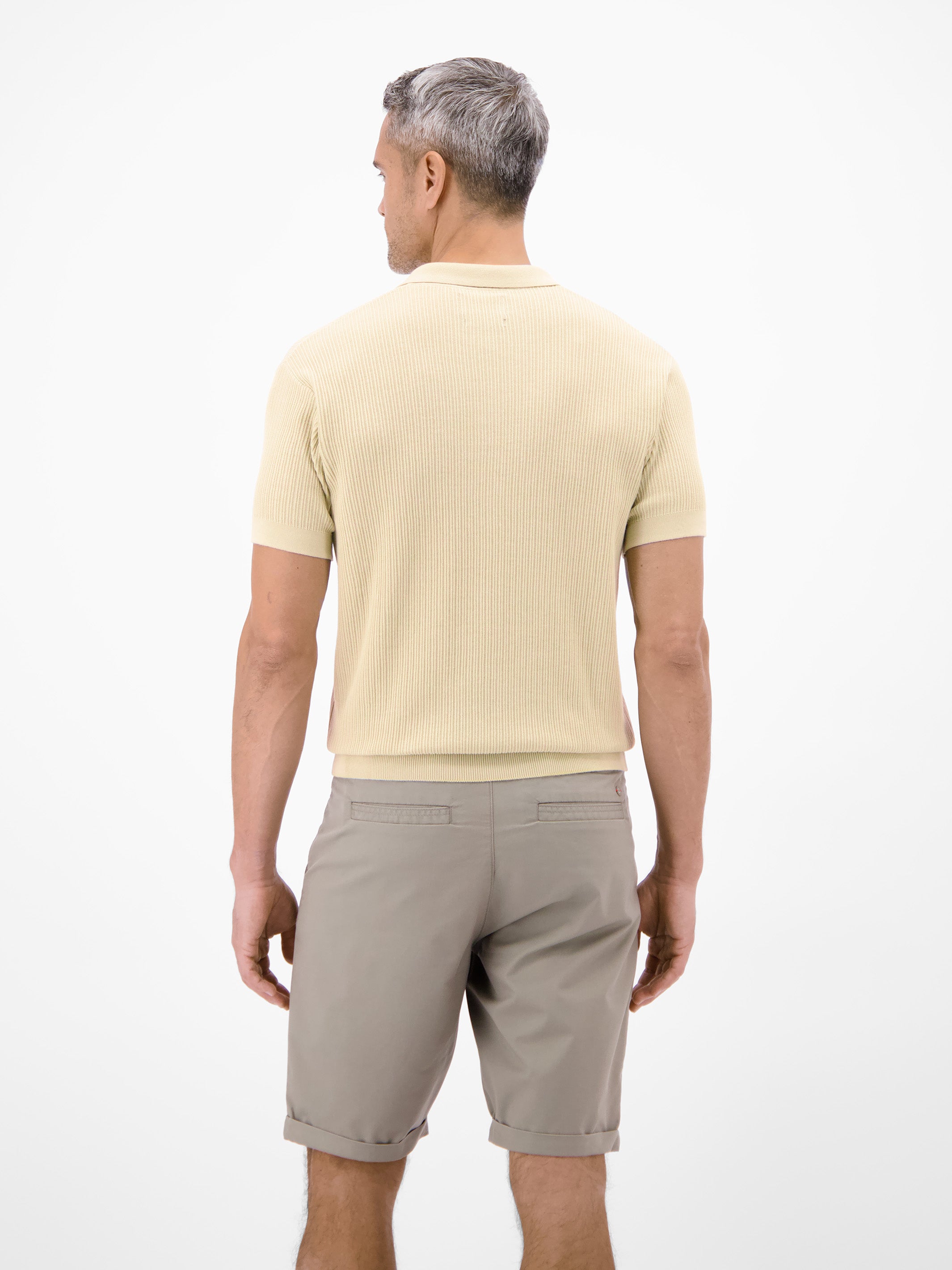Polo aus nachhaltiger Baumwolle, Strickoptik - Polo Shirt Kurzarm