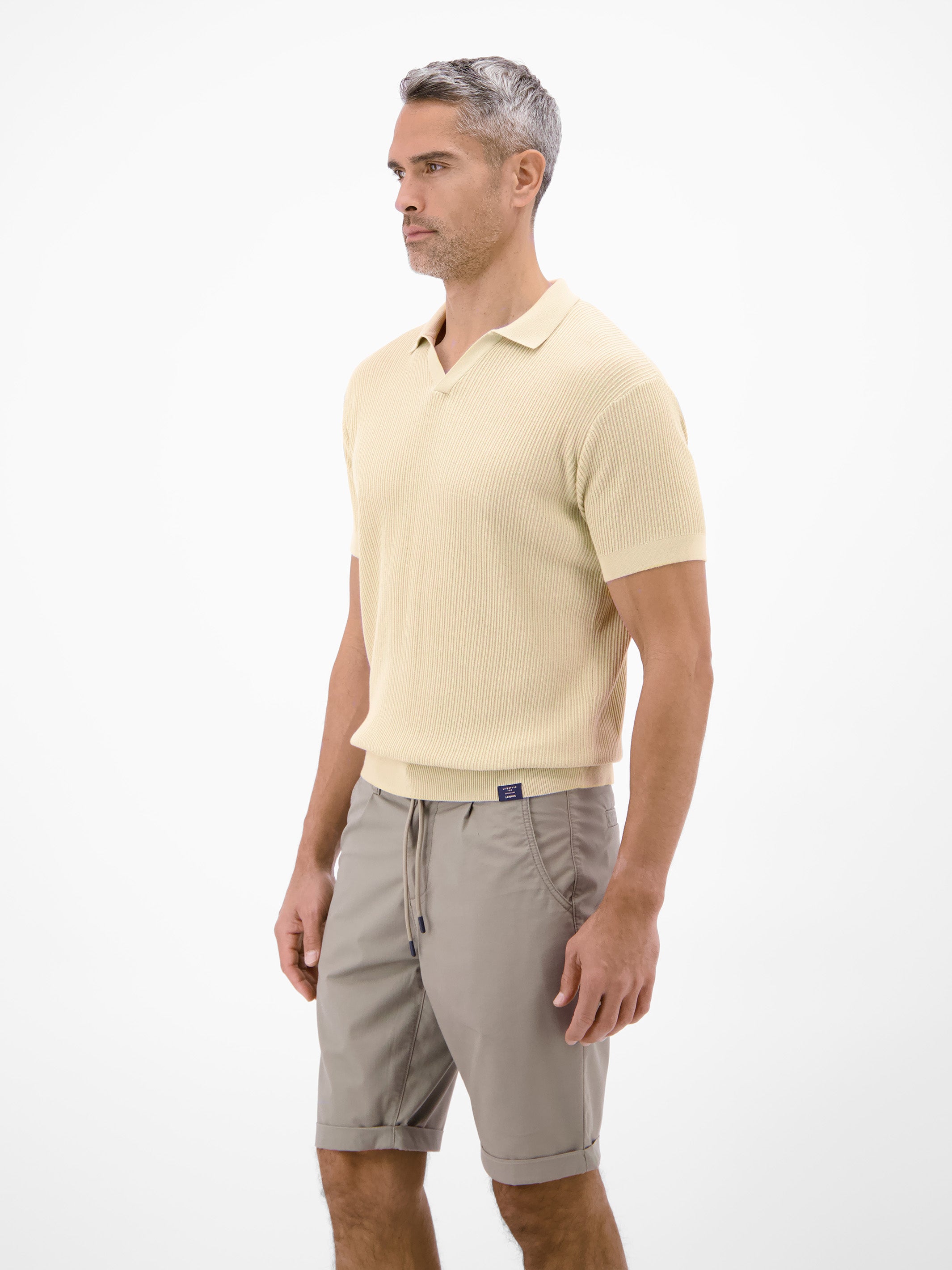 Polo aus nachhaltiger Baumwolle, Strickoptik - Polo Shirt Kurzarm