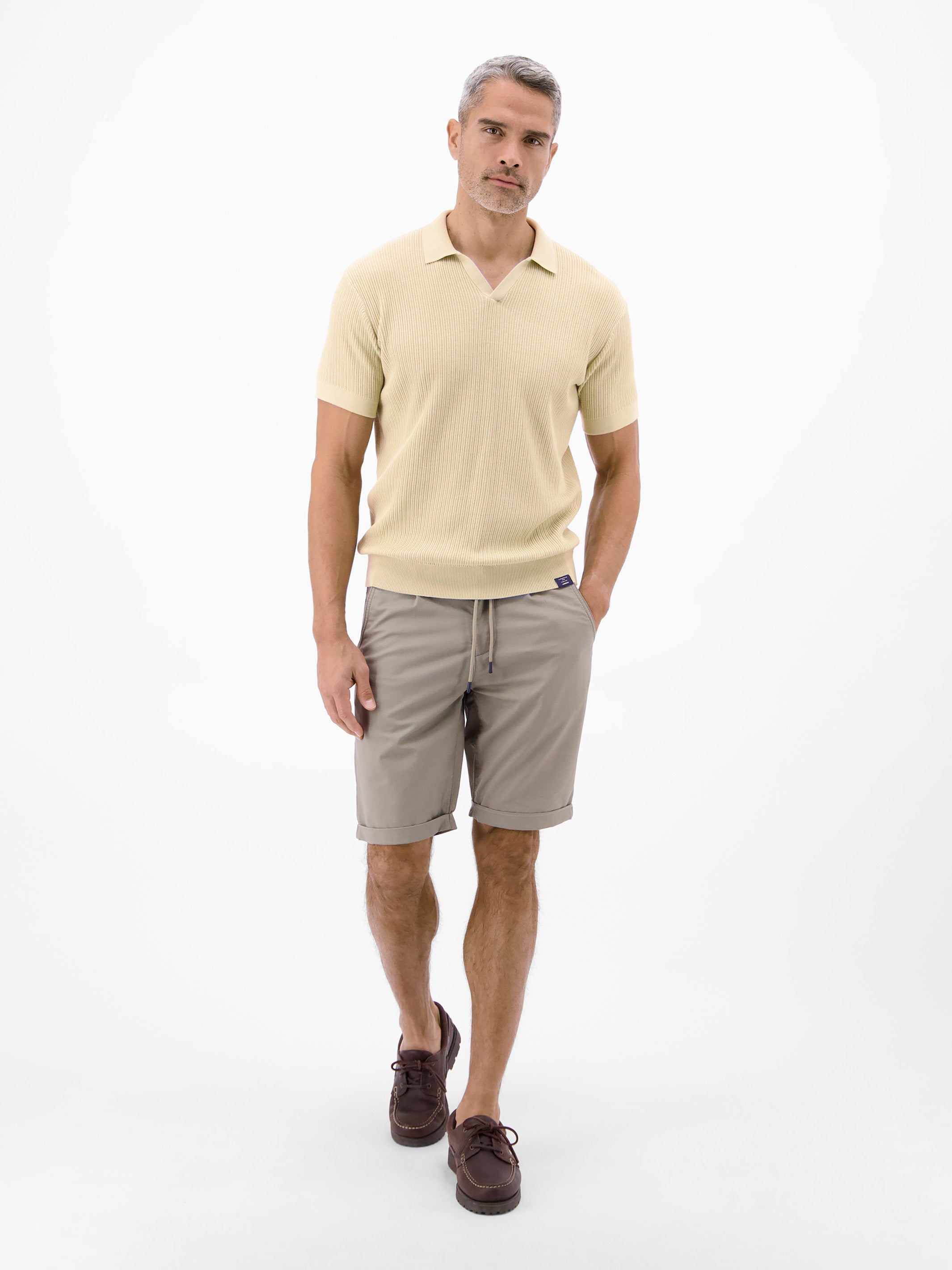 Polo aus nachhaltiger Baumwolle, Strickoptik - Polo Shirt Kurzarm