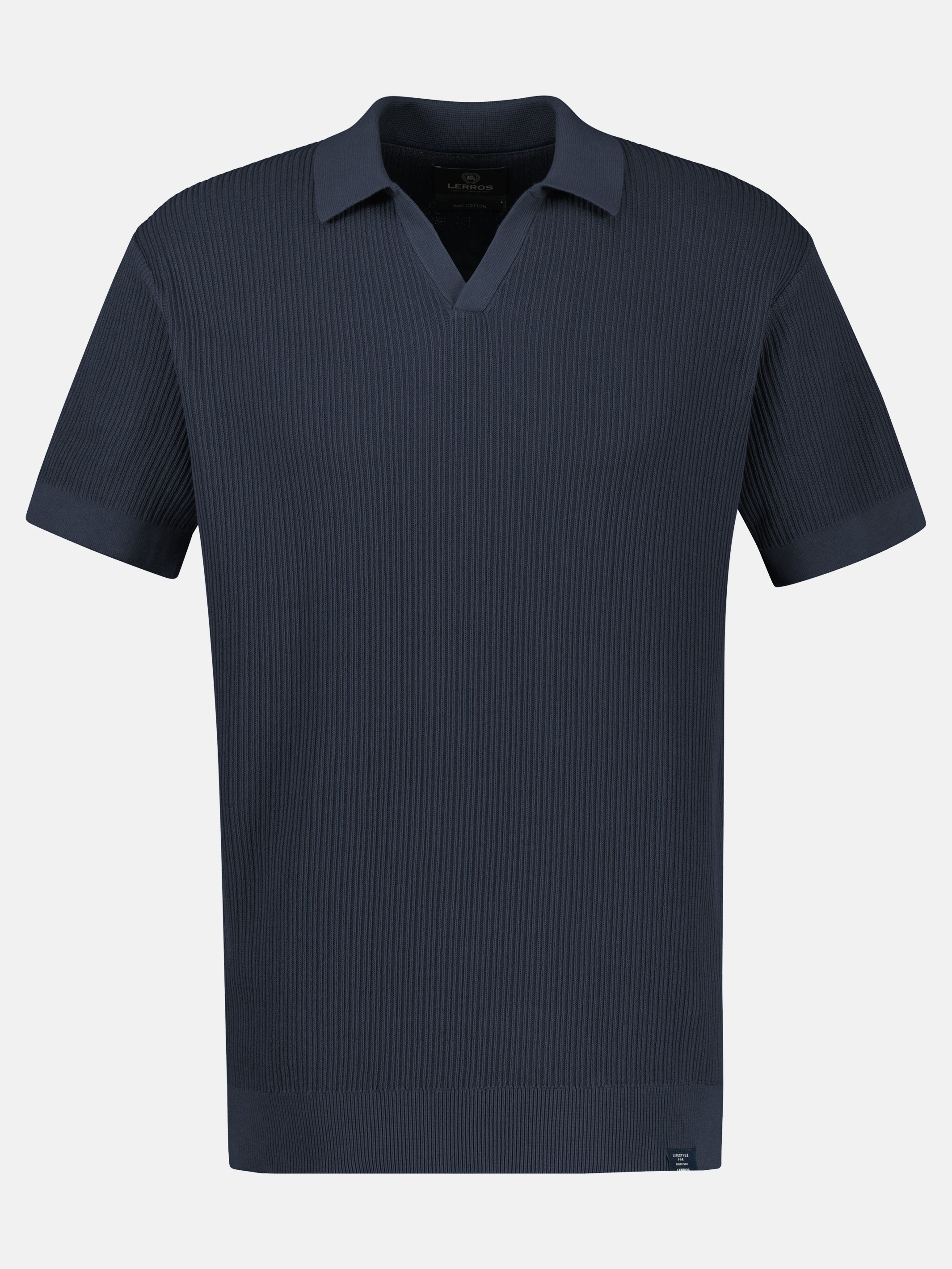 Polo aus nachhaltiger Baumwolle, Strickoptik - Polo Shirt Kurzarm