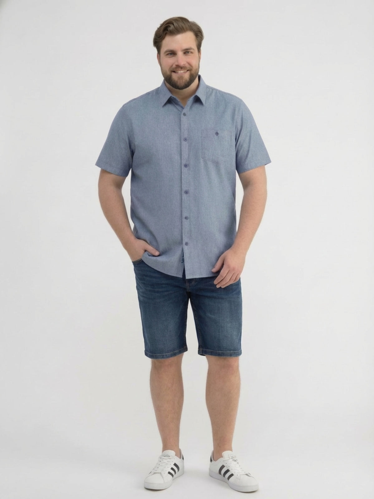Denim Bermuda aus flexiblem Baumwollmix, große Größen - Jeans Shorts
