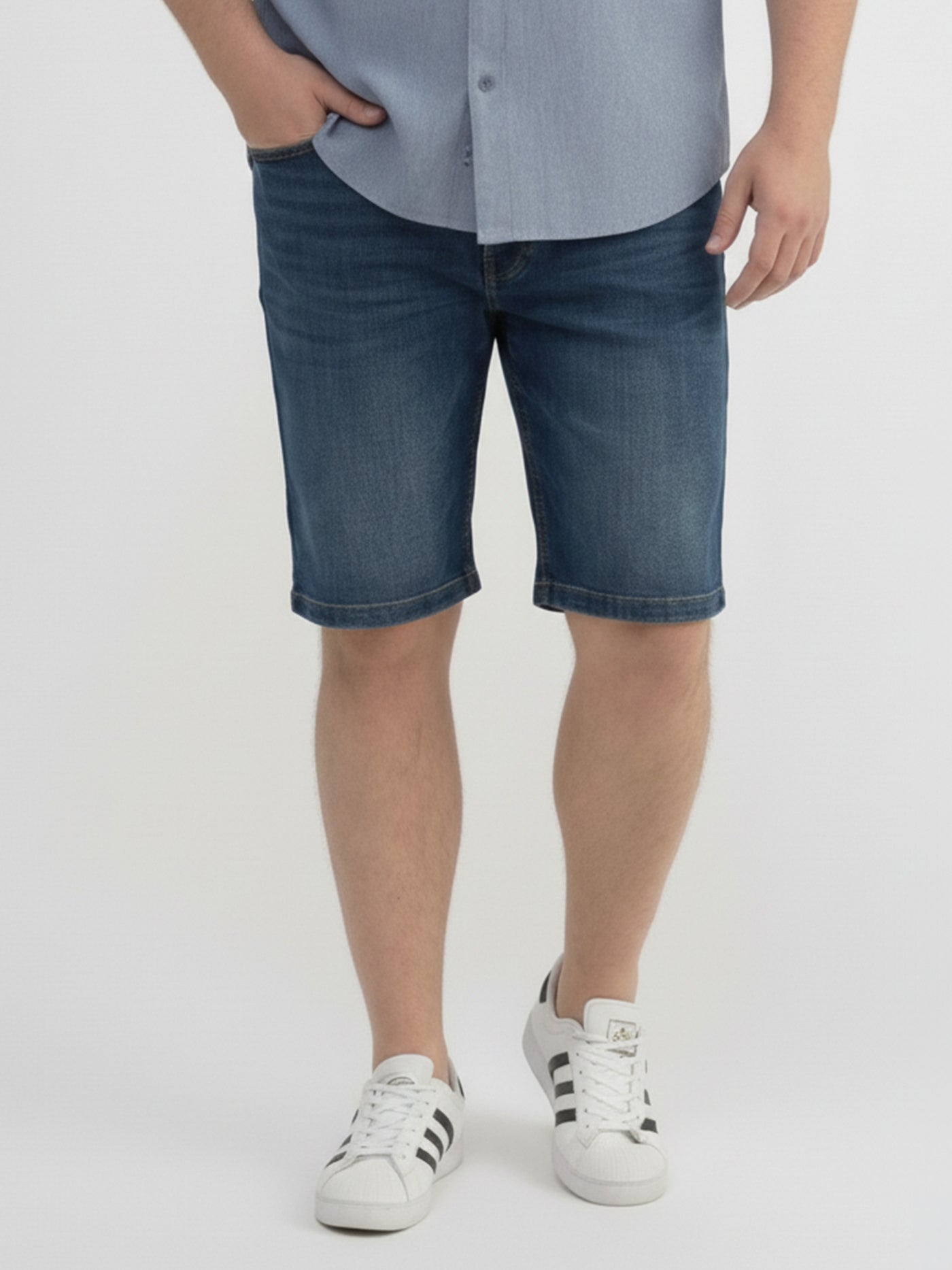 Denim Bermuda aus flexiblem Baumwollmix, große Größen - Jeans Shorts