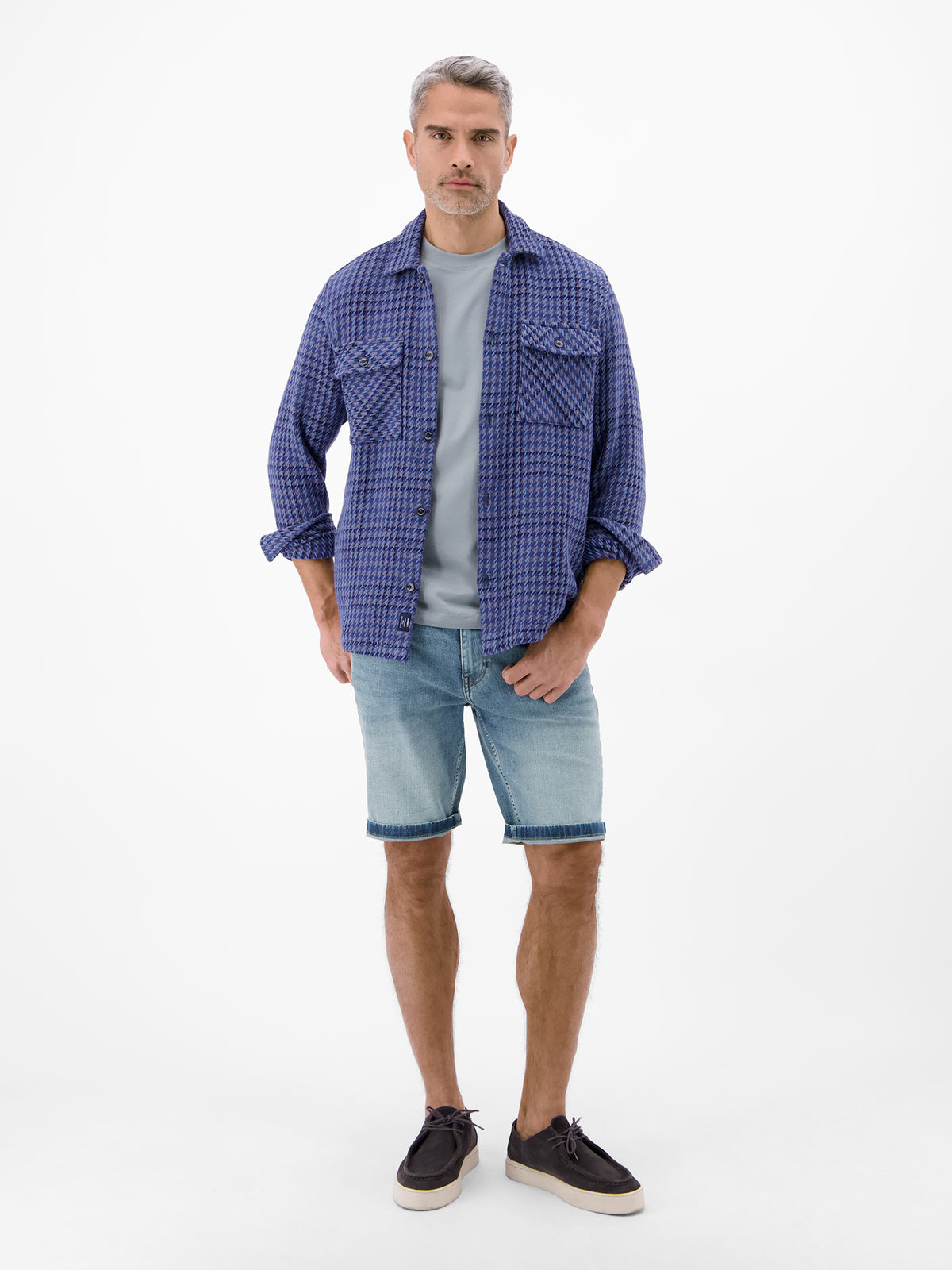 Denim Bermuda aus flexiblem Baumwollmischgewebe - Jeans Shorts