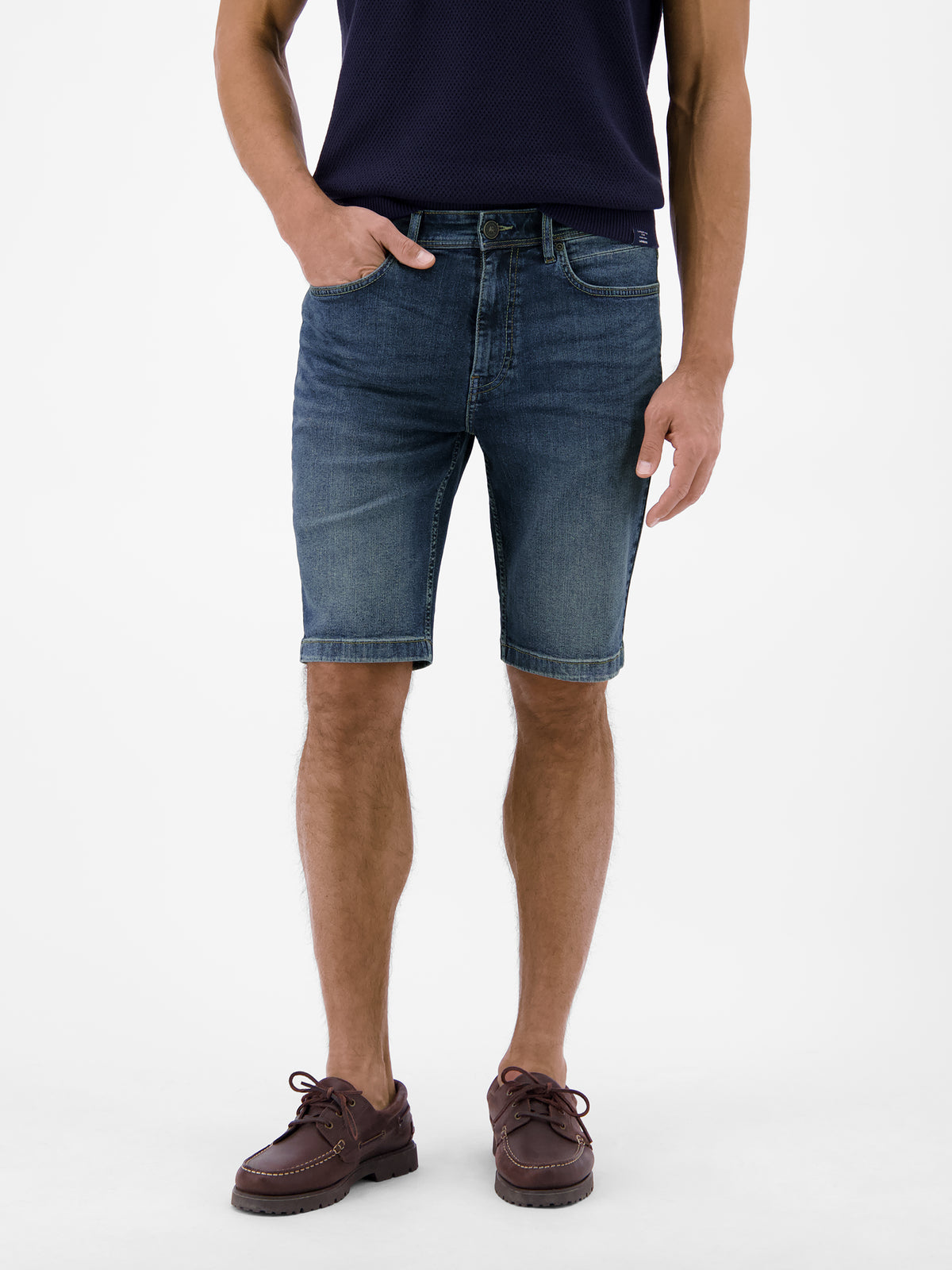 Denim Bermuda aus flexiblem Baumwollmischgewebe - Jeans Shorts
