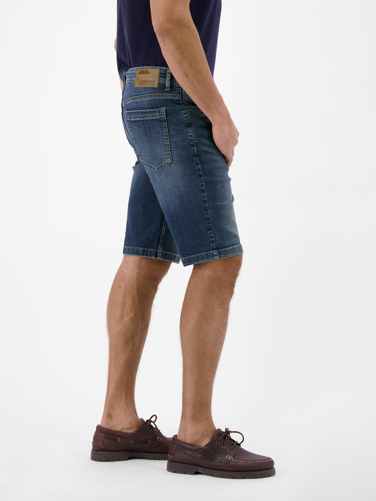 Denim Bermuda aus flexiblem Baumwollmischgewebe - Jeans Shorts