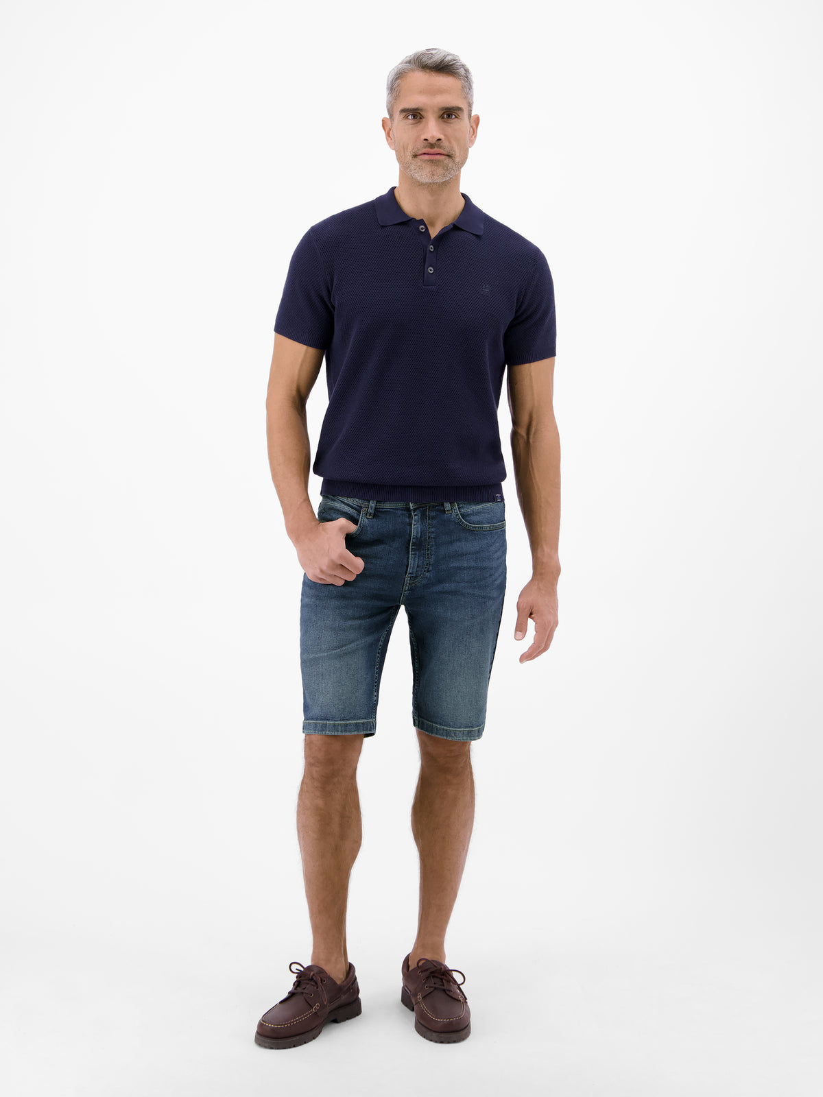 Denim Bermuda aus flexiblem Baumwollmischgewebe - Jeans Shorts
