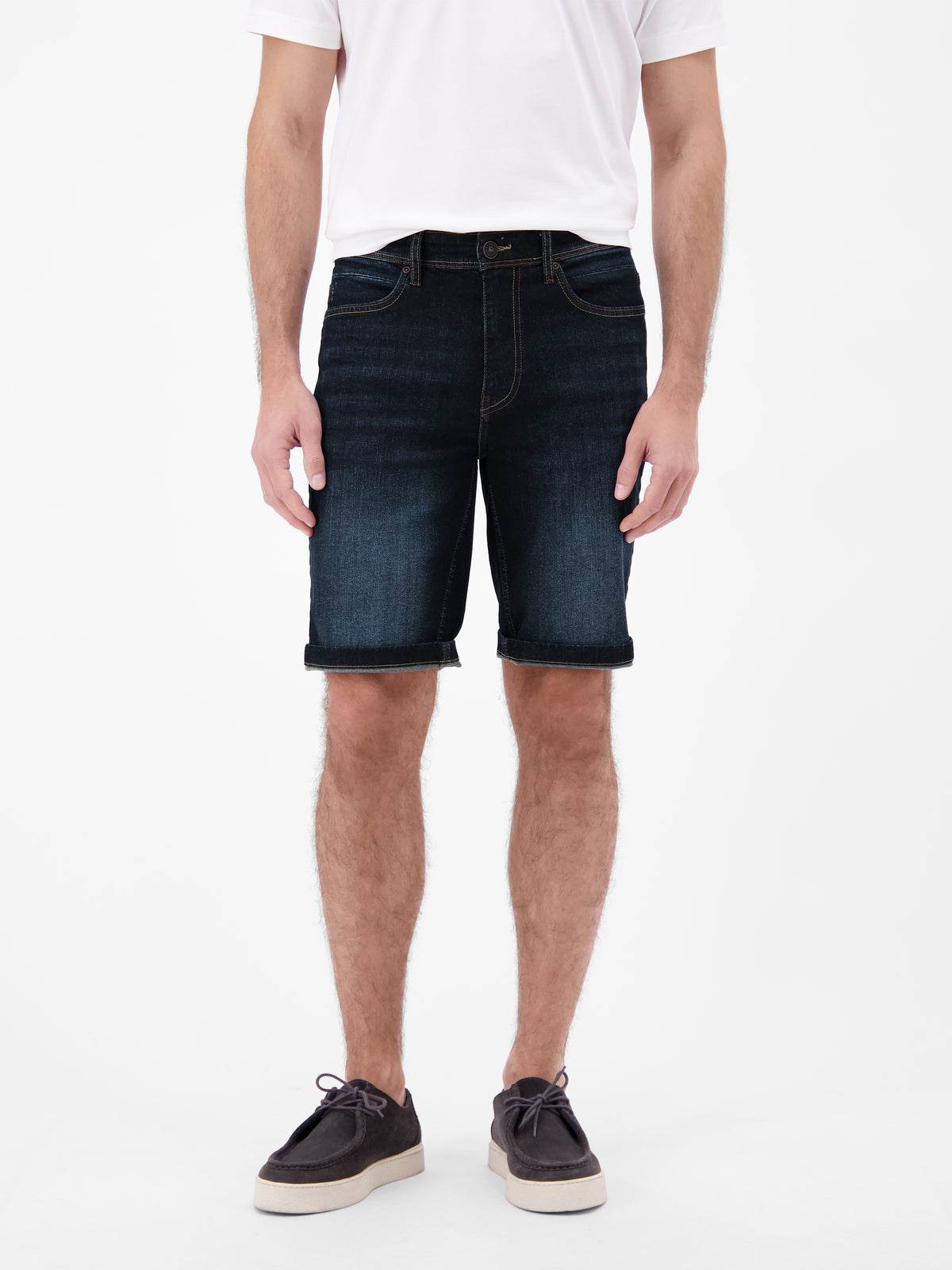 Denim Bermuda aus flexiblem Baumwollmischgewebe - Jeans Shorts