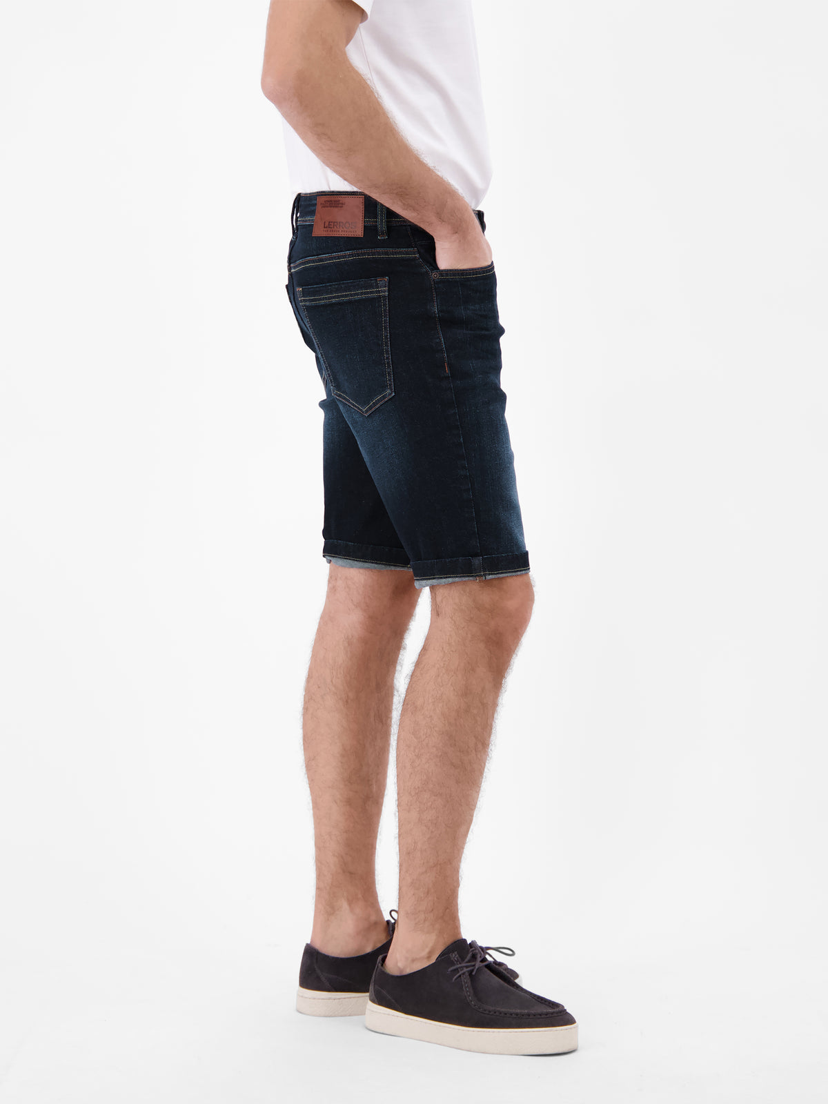 Denim Bermuda aus flexiblem Baumwollmischgewebe - Jeans Shorts