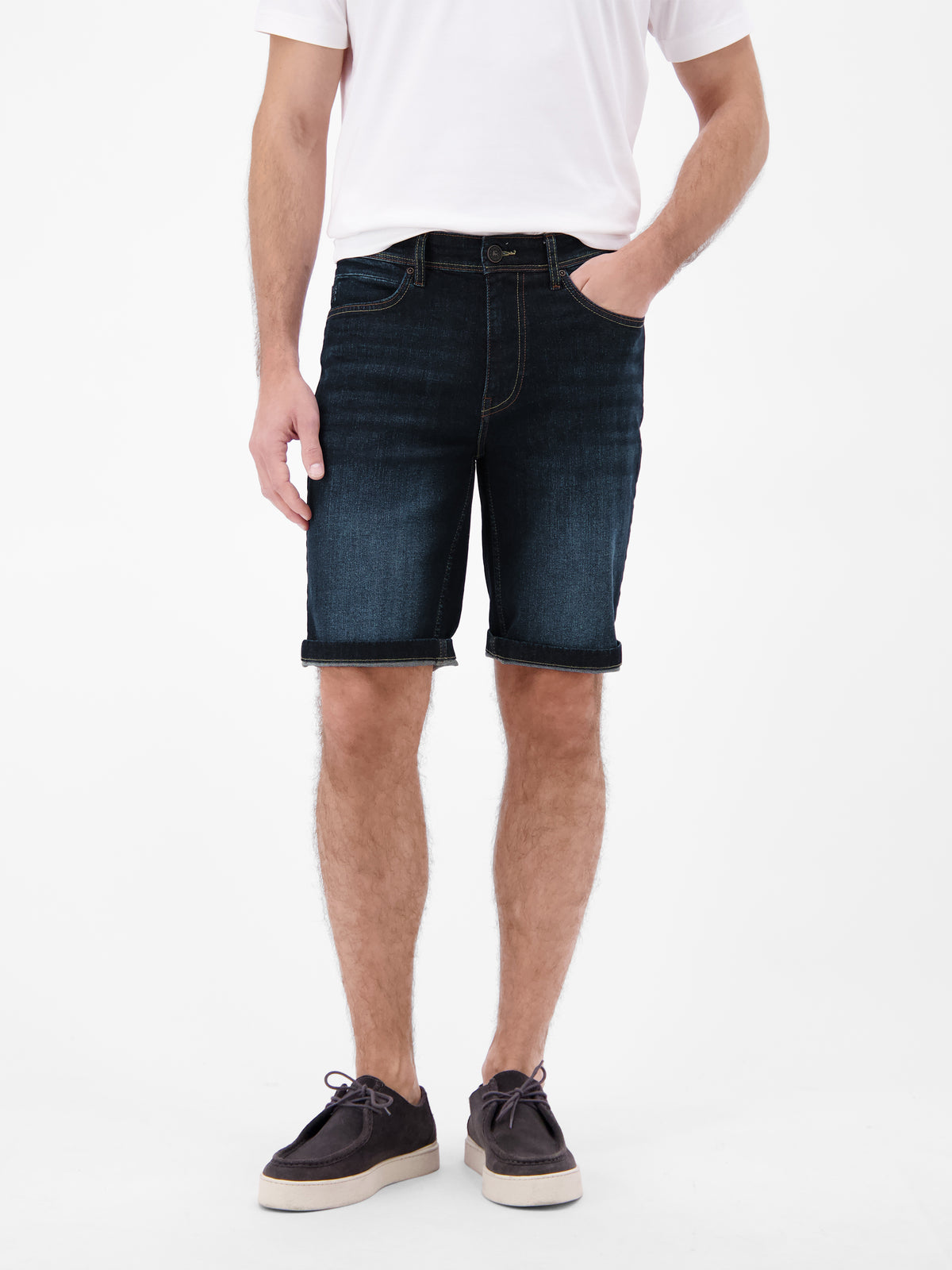 Denim Bermuda aus flexiblem Baumwollmischgewebe - Jeans Shorts
