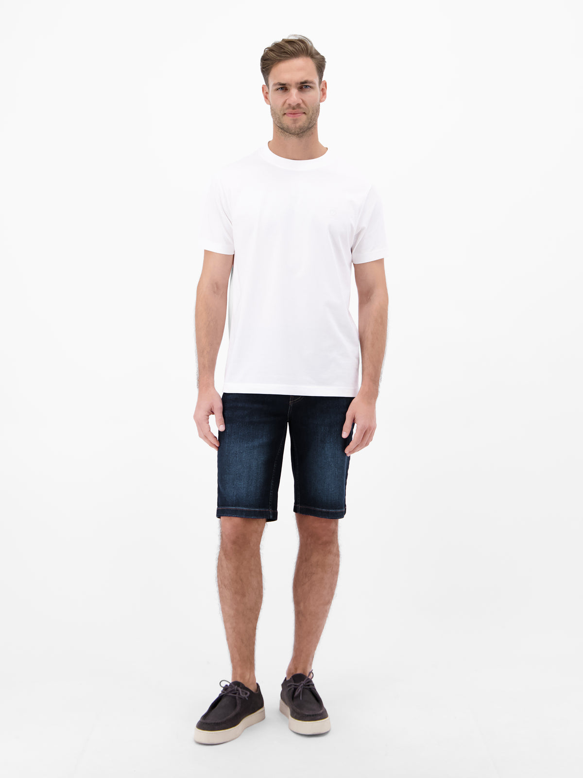Denim Bermuda aus flexiblem Baumwollmischgewebe - Jeans Shorts